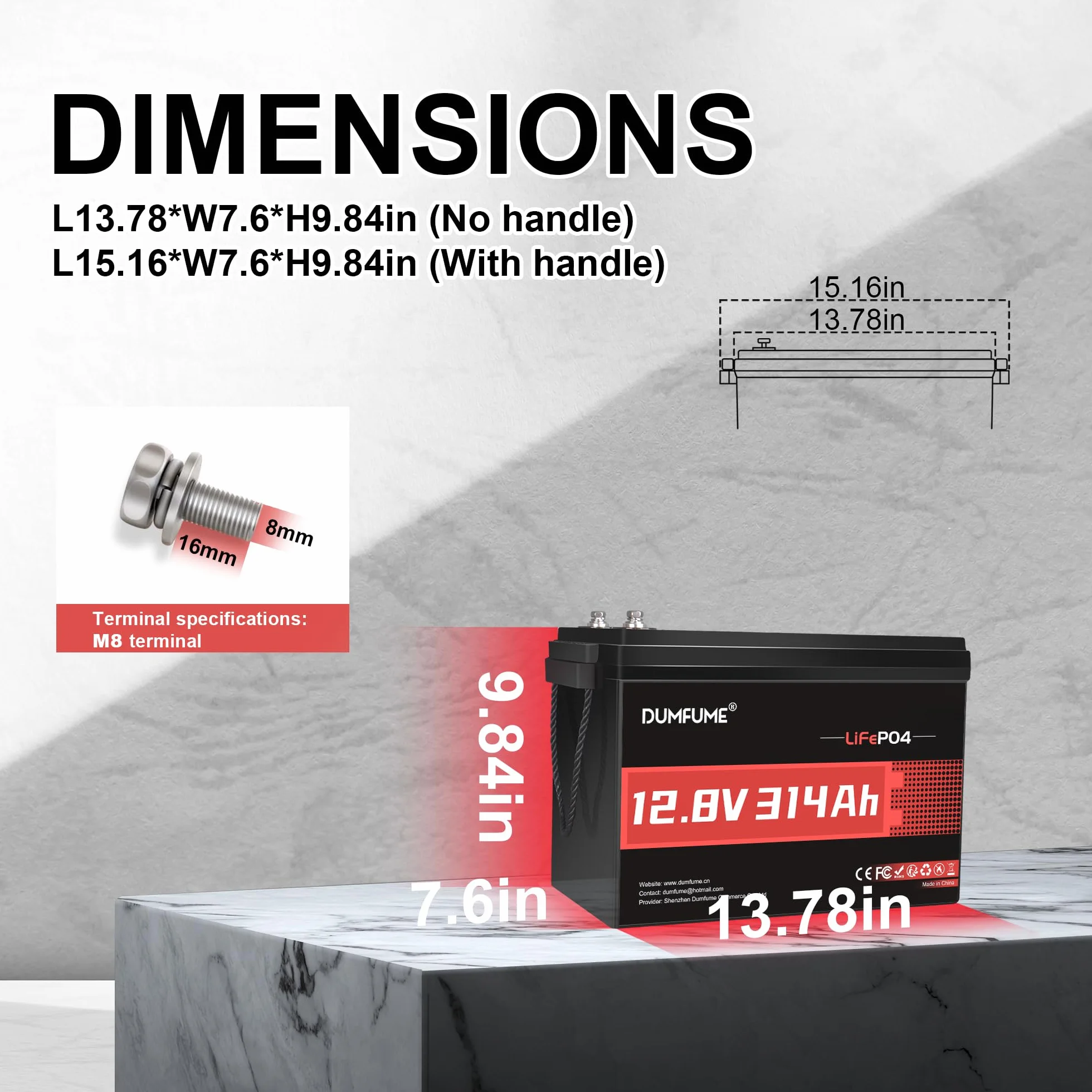 12V 300Ah (314Ah) Bateria LiFePO4 z Wbudowanym BMS 200A, 4019Wh, 4000+ Cykli, Akumulator Litowy 300Ah do Kamperów, Fotowoltaiki, Systemów Off-Grid i Domowego Magazynowania Energii