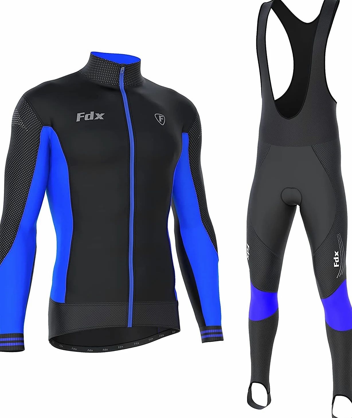 FDX męski kombinezon rowerowy Thermodream z rękawiczkami i skarpetkami; lekki, termiczny i wiatroszczelny; super zestaw odzieży rowerowej Roubaix, koszulka z długim rękawem i wyściółką 3D do jazdy na rowerze