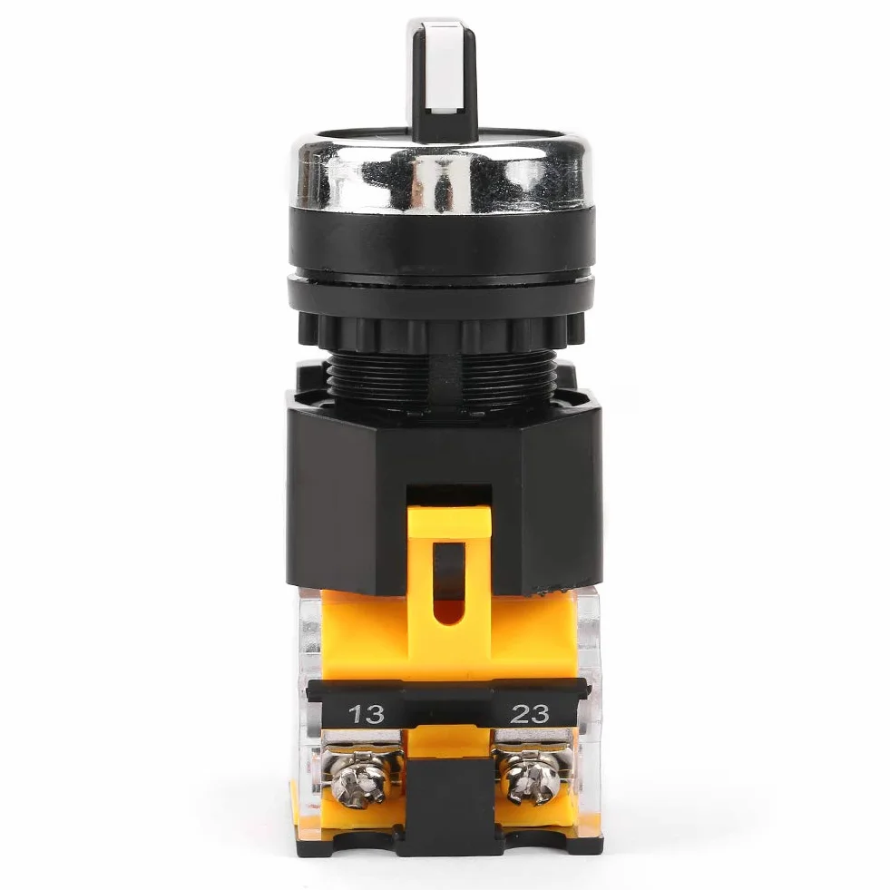 Przełącznik chwilowy przełącznika obrotowego LA38-20BX33 22 mm, 3-pozycyjny automatyczny reset mini z długim uchwytem