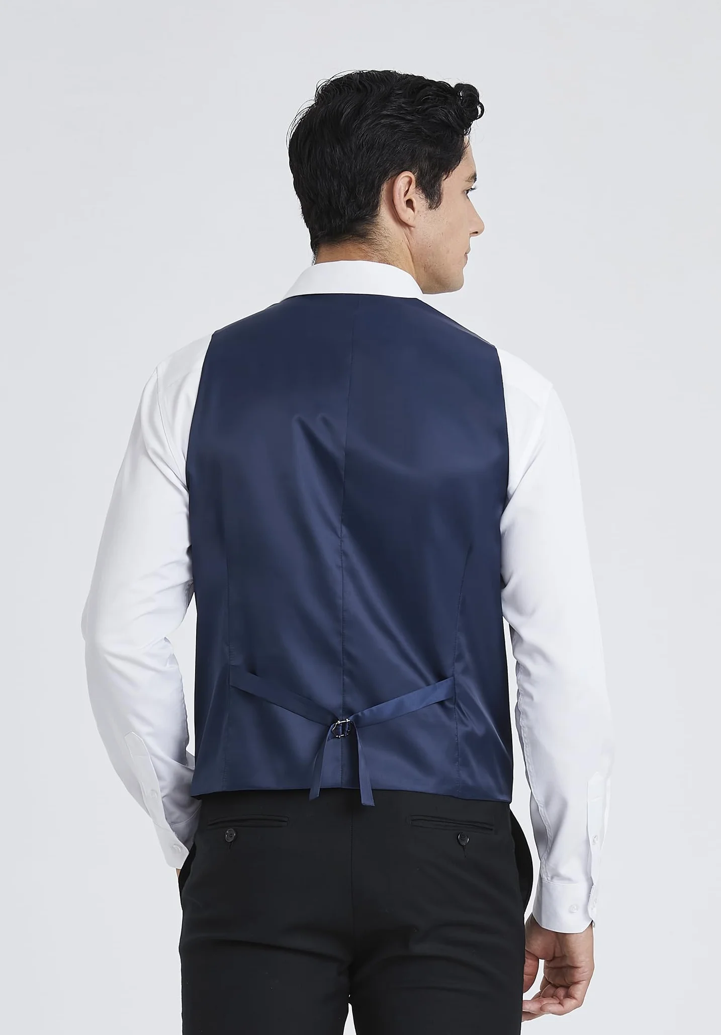 Enlision Męska dwurzędowa kamizelka z dekoltem w serek slim fit formalna biznesowa