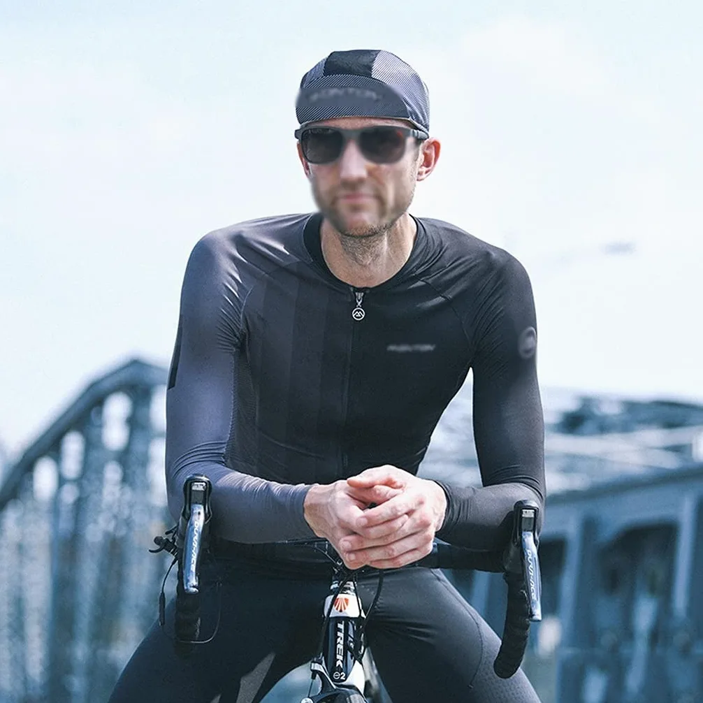 Męska odzież kolarska Jezyka jazda na rowerze Męska koszulka wyścigowa Oddychająca z długim rękawem MTB odzież rowerowa Koszula rowerowa, Gradient Stripes Design Męskie koszulki kolarskie(Zwart,M)