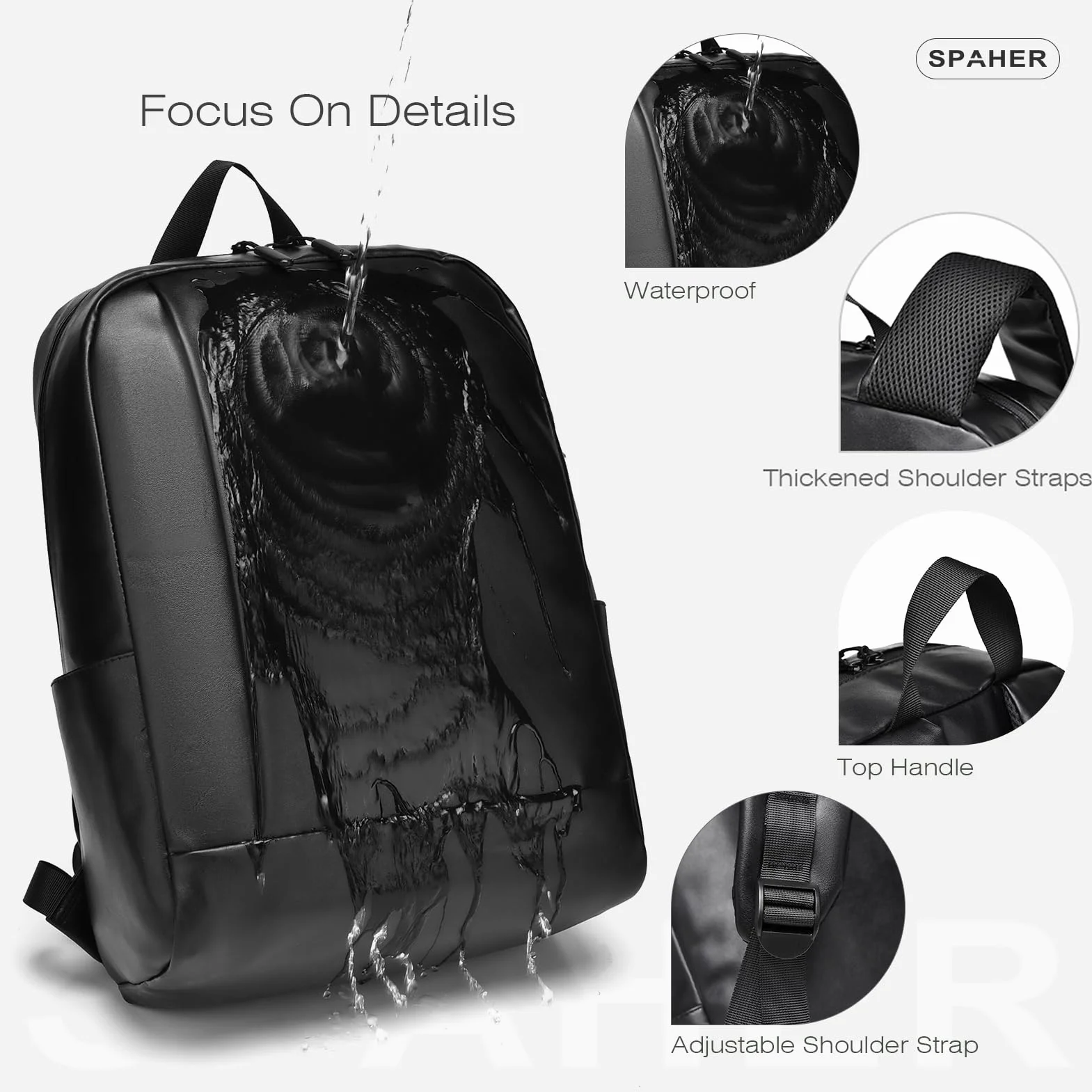 SPAHER 20L Skóry Plecak Podróżny 40x30x15cm British Airways Bagaż Podręczny do Samolotu Plecak na Laptopa 15,6 Calowy Wodoodporny Roboczy Szkolny Biznesowy Plecak Mężczyzna Kobieta