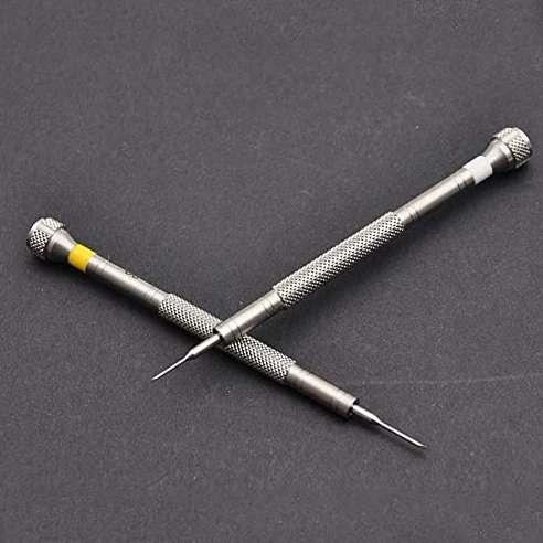 Zestaw śrubokrętów do naprawy zegarka, 2 sztuki śrubokrętów płaskich 0,6 mm - 2,0 mm, zestaw narzędzi do naprawy zegarków