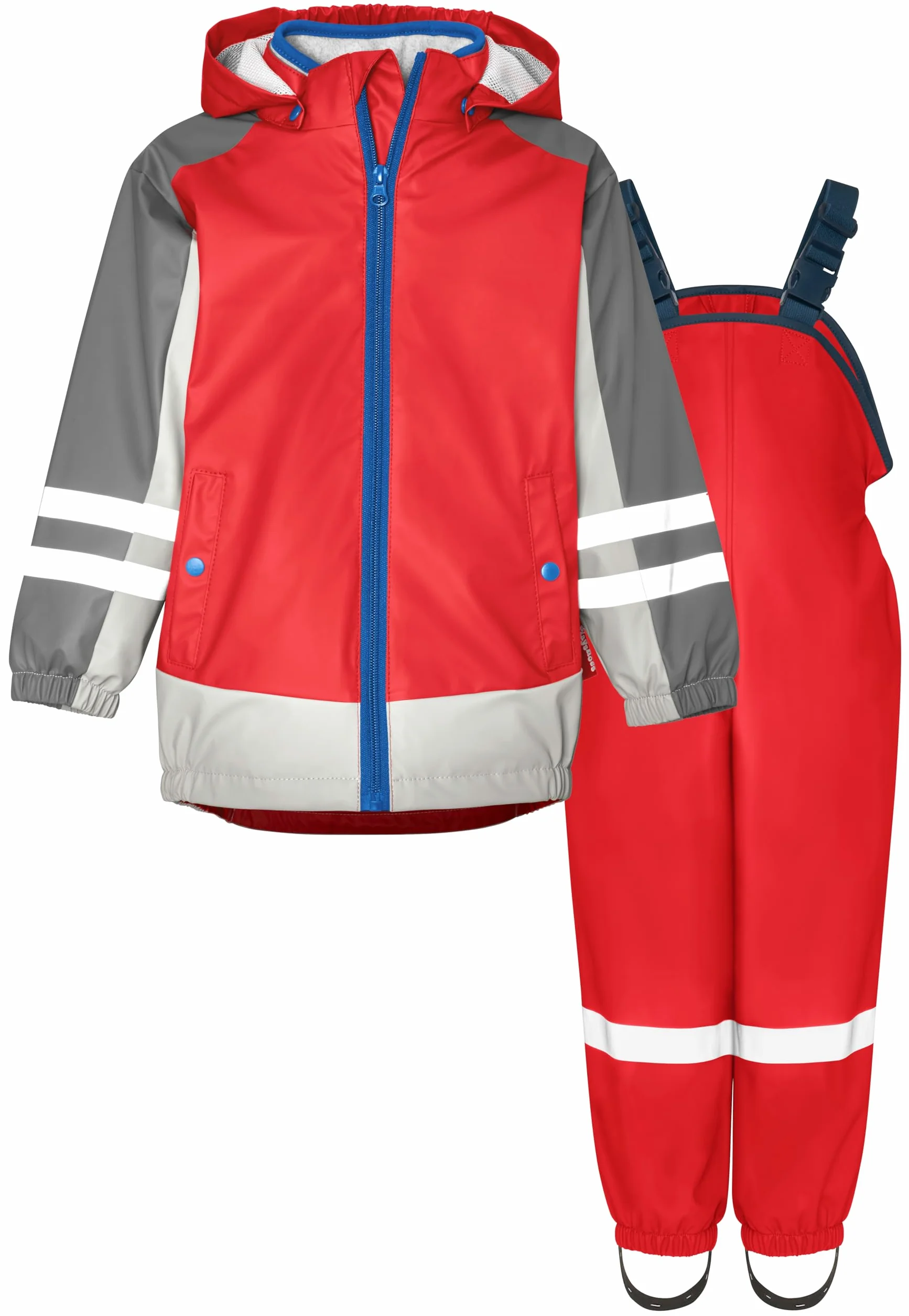 Playshoes Regenanzug Kombinezon przeciwdeszczowy, 3 w 1 czerwony i czerwony, 98 (zestaw 2) dla dzieci, 3 w 1 czerwony i czerwony, 98