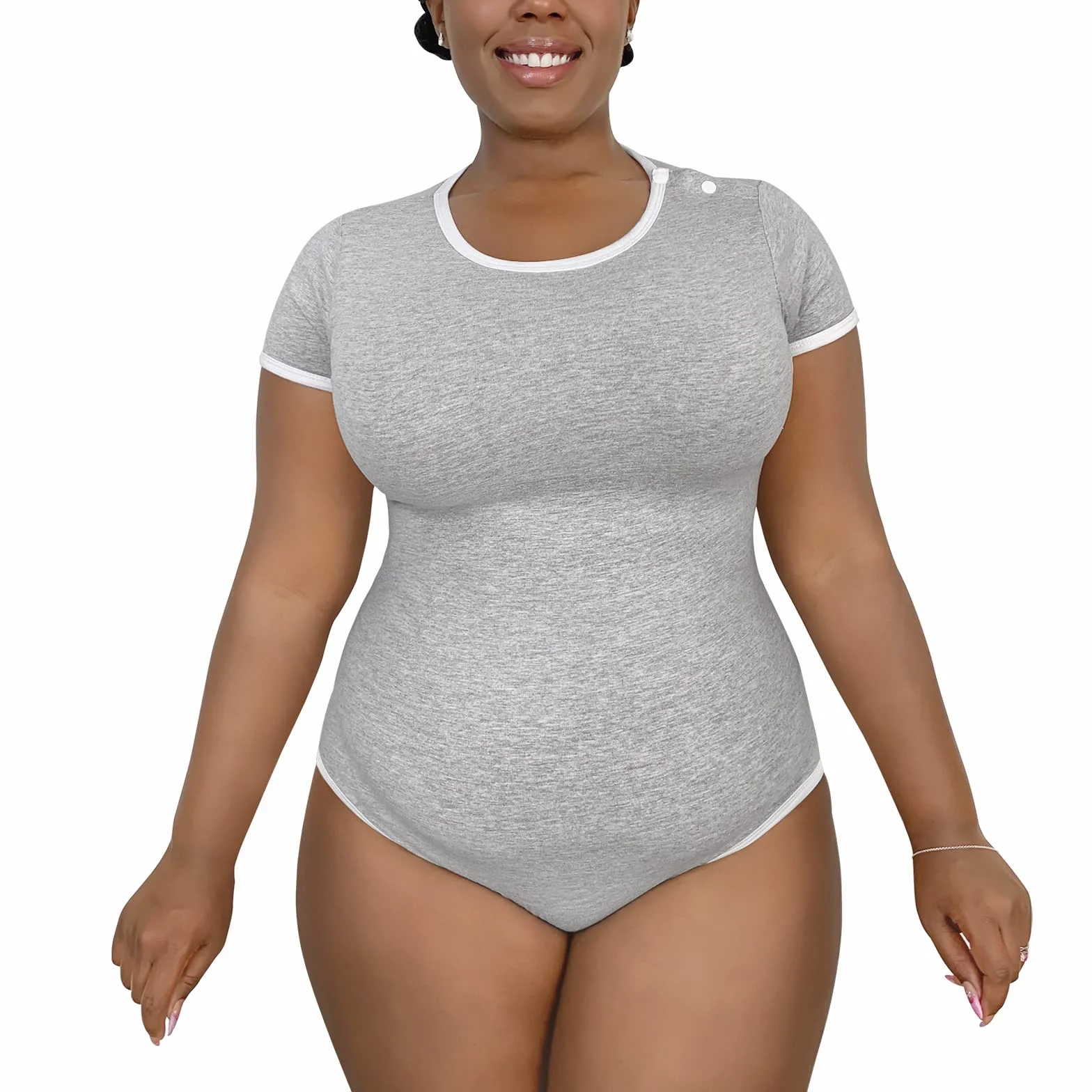 LittleForBig Bawełniany śpioszki Onesie Piżama Bodysuit-Seria pastelowa Szary