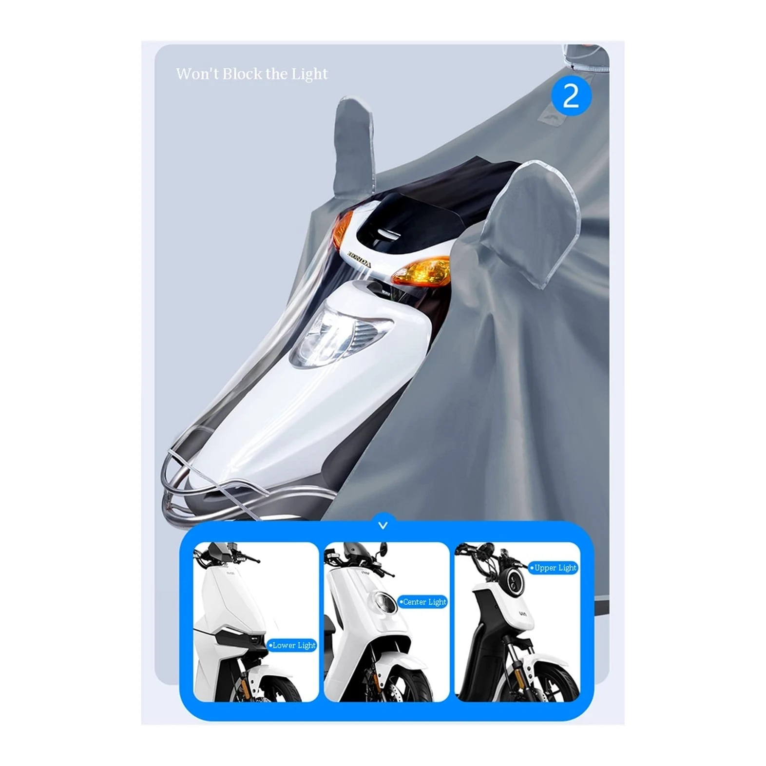 Wodoodporna peleryna przeciwdeszczowa z kapturem do jazdy na rowerze, motocyklu i skuterach inwalidzkich - wiatroszczelna peleryna przeciwdeszczowa unisex(Blue)