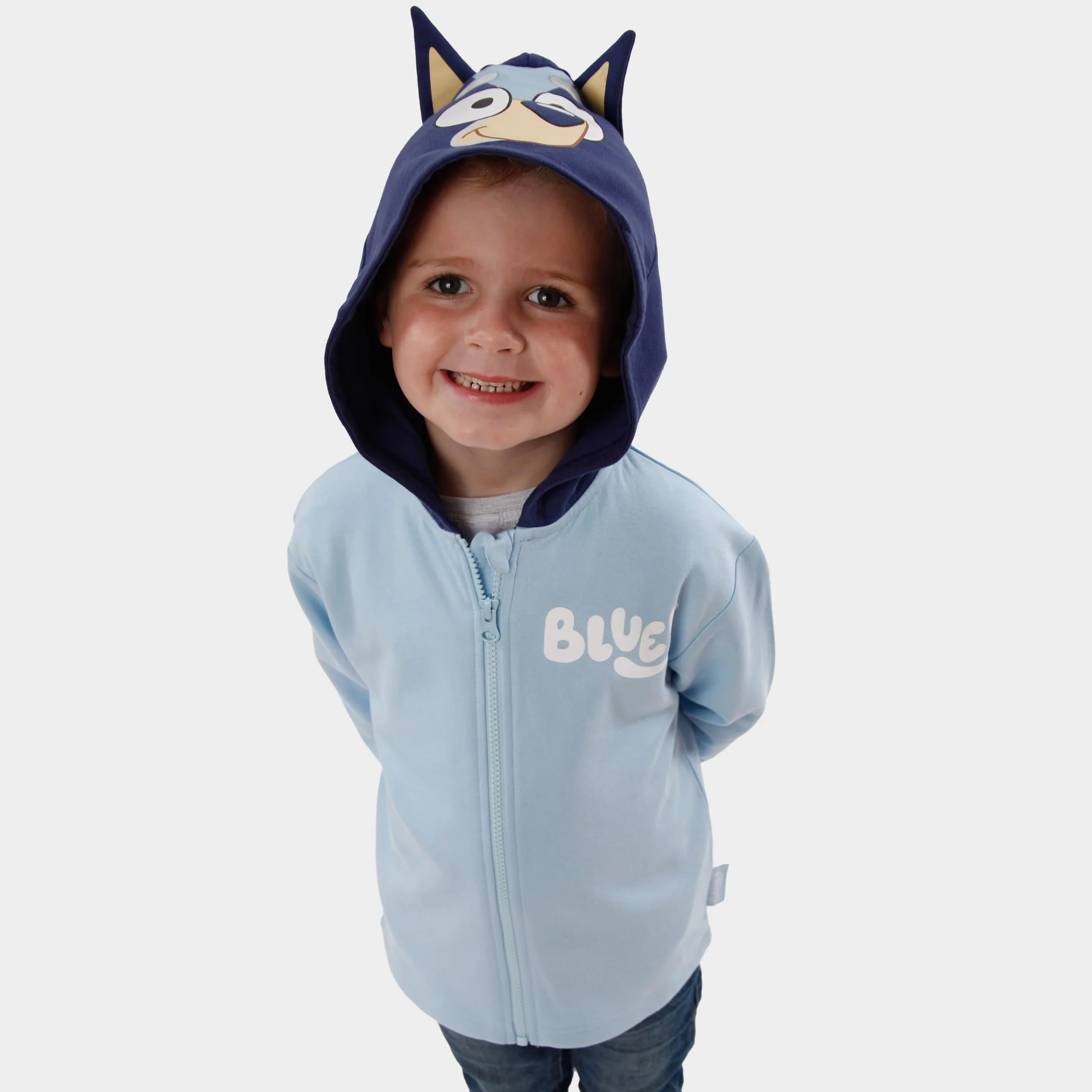 Bluey Niebieska Z Kapturem Z Uszami 3D | Bluza Z Kapturem | Kostiumowa Bluza Z Kapturem Dla Chłopców | Oficjalny Towar