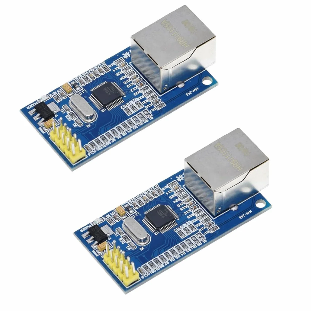 Hailege 2 sztuki W5500 LAN Ethernet Module 3.3V/5V Support TCP/IP51/STM32 Program mikrokontrolera z 32-karatowymi bitami SPI Over W5100