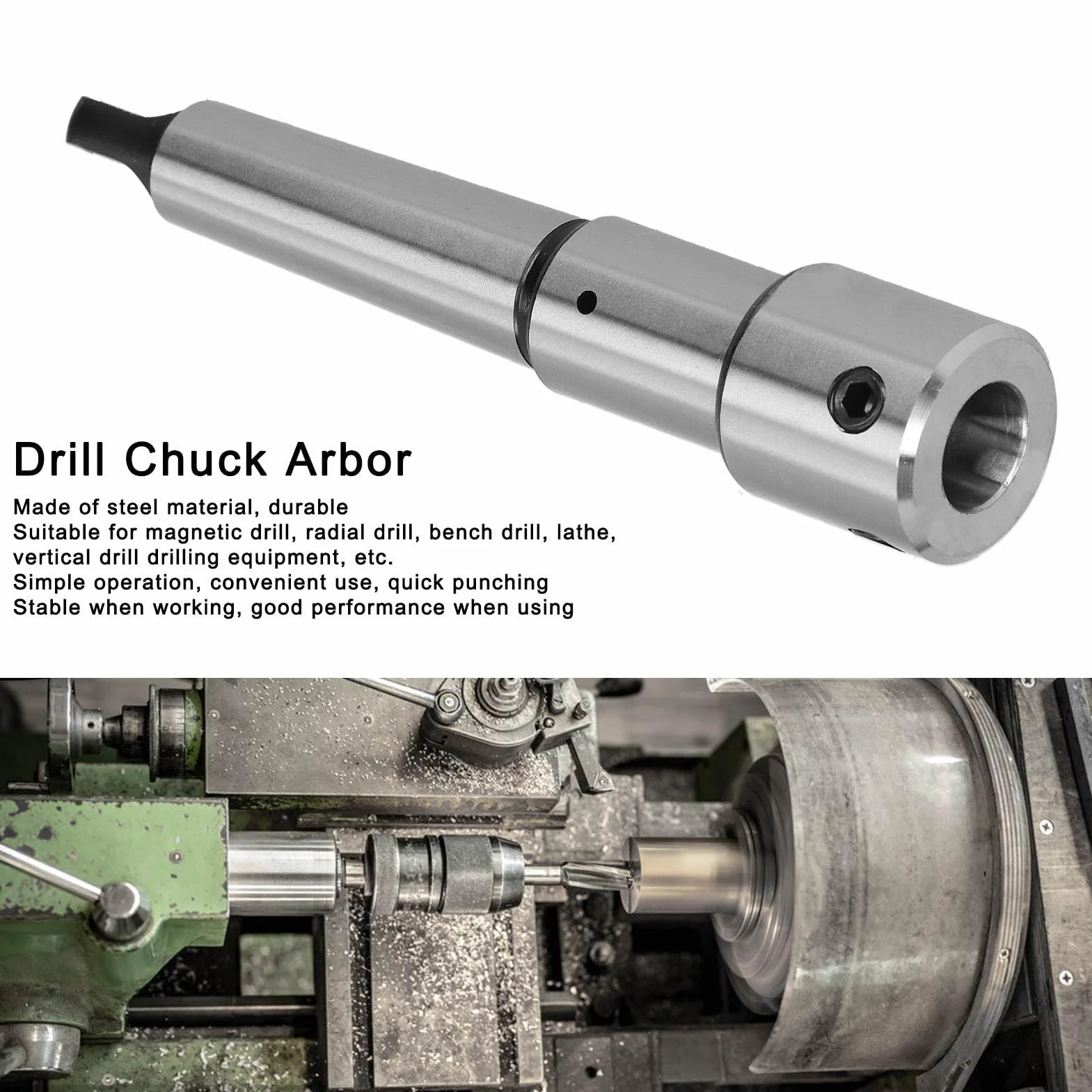 Mt3 Adapter Weldon Adapter Trzpienia Weldon Stalowy Srebrny Uchwyt Wiertarski Trzpień z Chwytem Morse'a Obcinak Pierścieniowy Przemysłowe Narzędzie Metalowe Mt3-19.05Mm