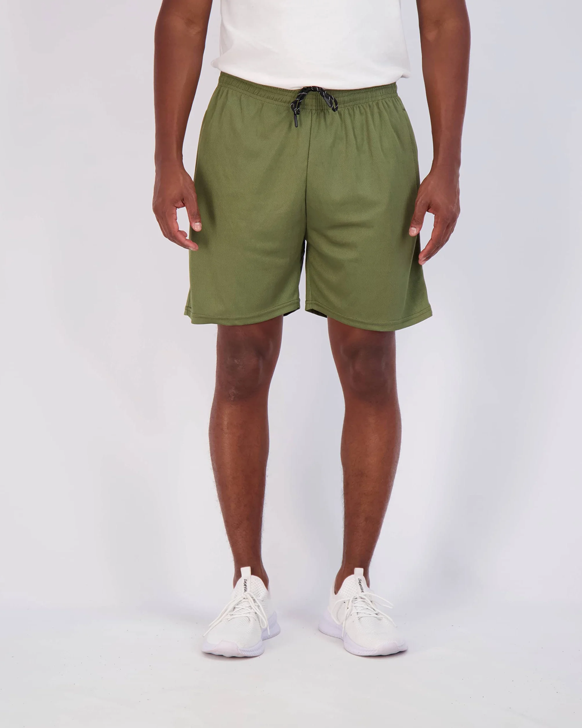 Real Essentials 4 Pack: Men's Mesh 7"/ 5"/ 3" Athletic Zipper Shorts Workout Gym Running Basketball (7 Inch Set 3, Black, Blue, Green, Grey - XL - Standard)