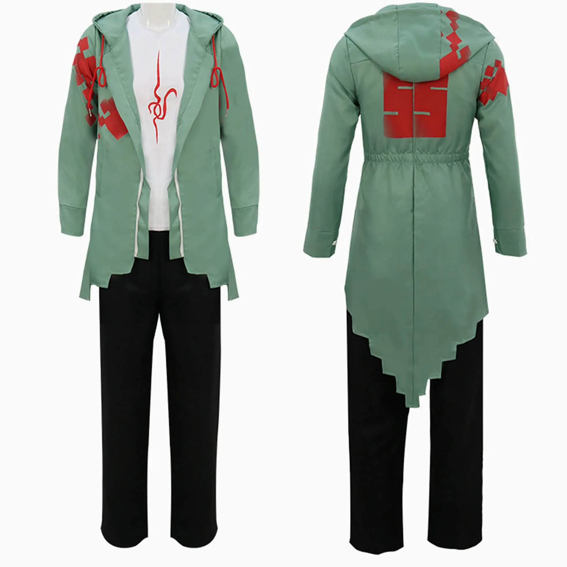 Zhongkaihua Nagito Komaeda kostium cosplay, mundurek szkolny, bluza z kapturem, kurtka i koszulka, strój, przebranie na Halloween, pełny zestaw