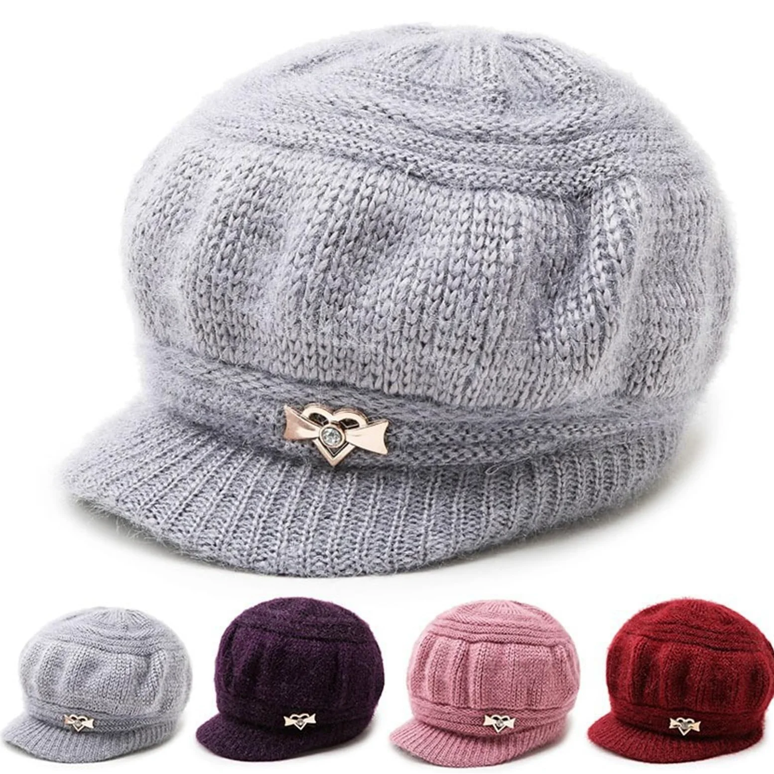 2-pak Dla Mamy W Średnim Wieku, Starsze Kobiety, Starsze Panie, Ciepła, Zimowa Czapka Z Polaru, Czapka Beanie Z Daszkiem, Dzianinowe Czapki Gazeciarza, Śnieg