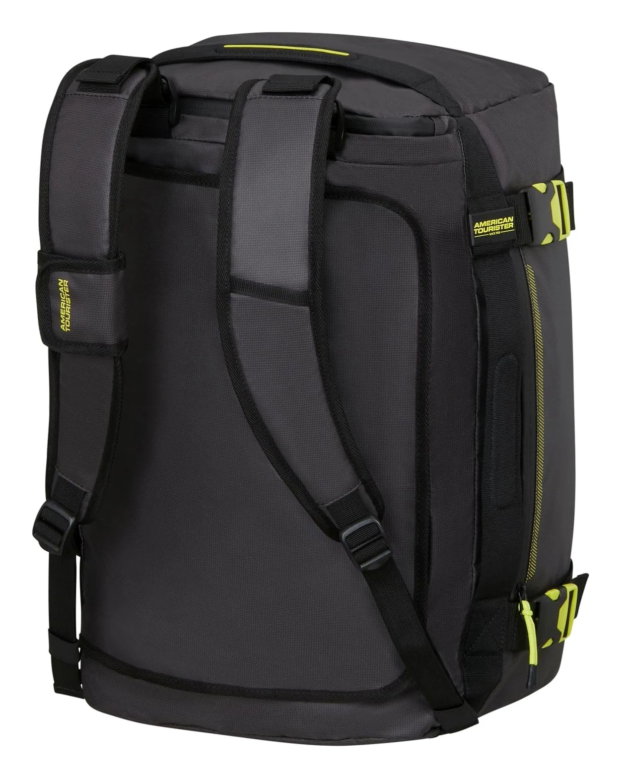 American Tourister Torba podróżna plecak Urban Track Duffle/Backpack Coated 60L Black/Lime czarny
