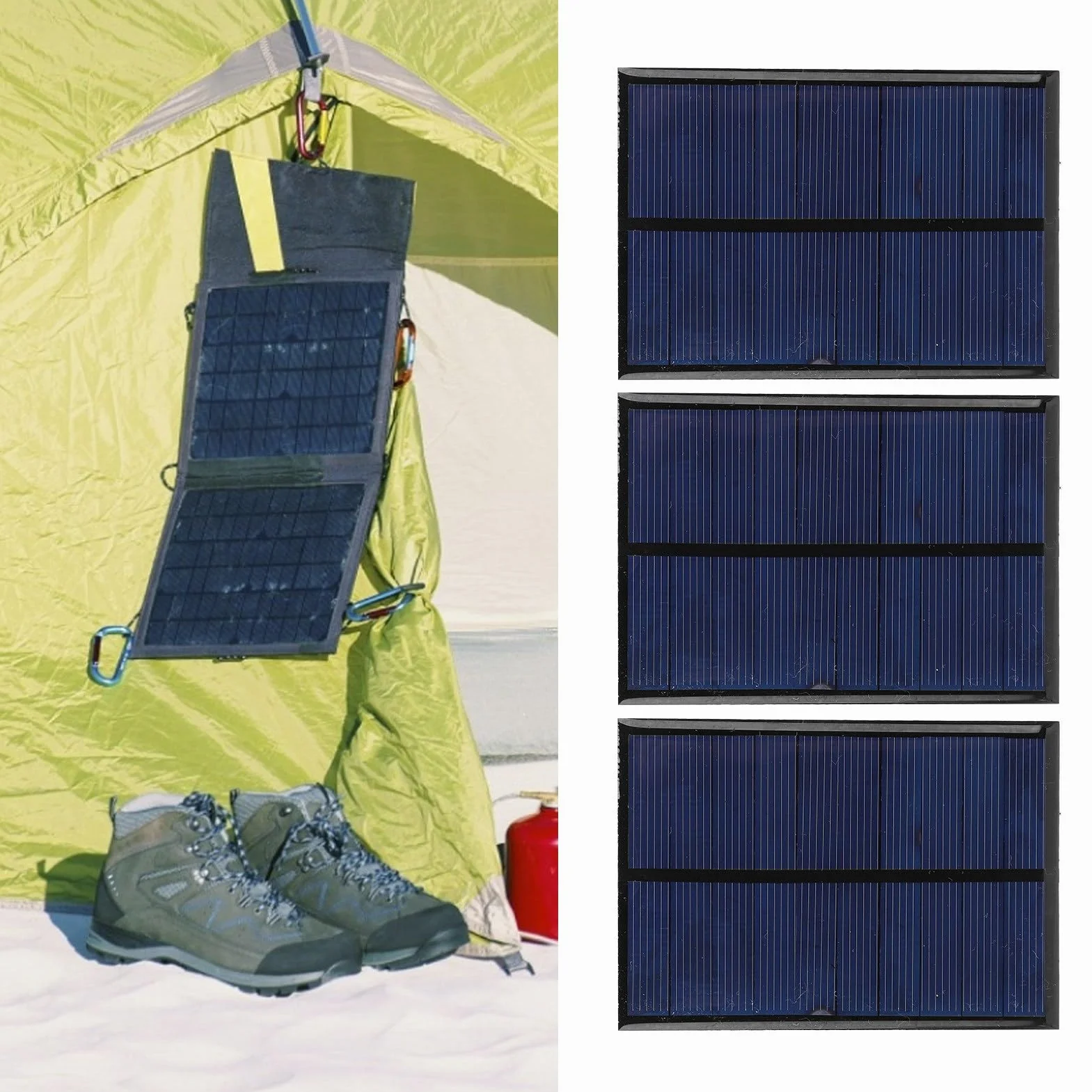 Mini Panel Słoneczny, 3 Sztuki Polysilicon 5V 1W 200mA 2mm Epoksydowy Panel Słoneczny 100x70+30cm Czerwona i Czarna Linia do Energii Słonecznej, DIY Home, Science Projects Toys