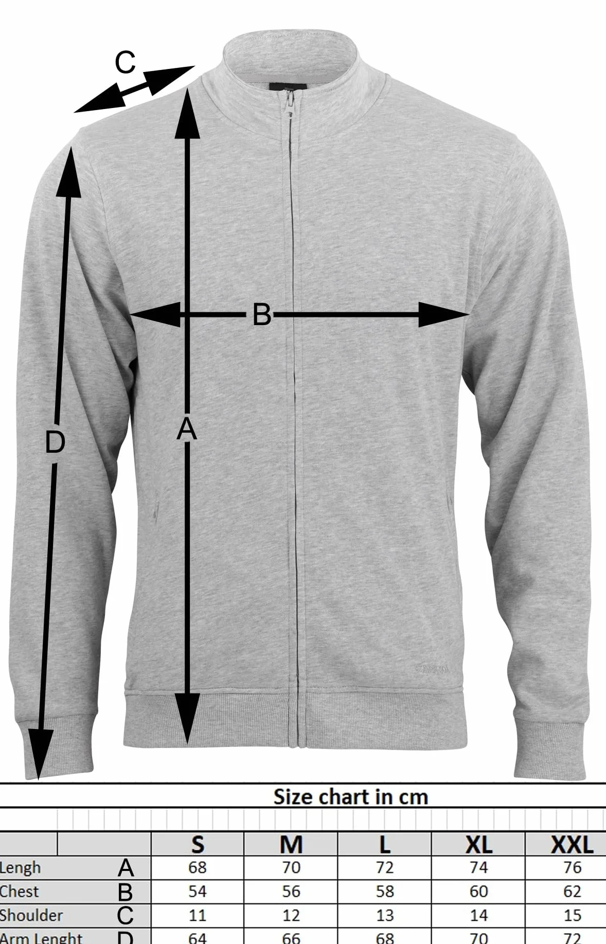 Bluza BLANK ze stójką zamkiem błyskawicznym French Terry STARK SOUL