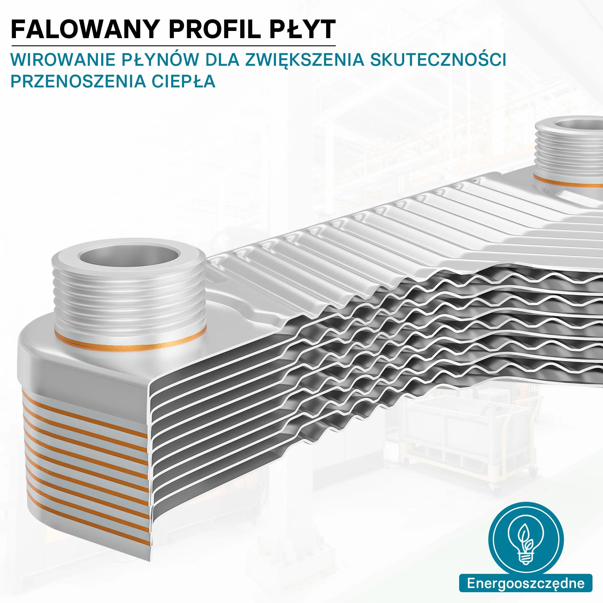 Wiltec Wymiennik płytowy 50 płyt, maks. 90 kW, maks. przepływ 4 m³/h, objętość 0,99 l, ze stali nierdzewnej do przekazywanie ciepła