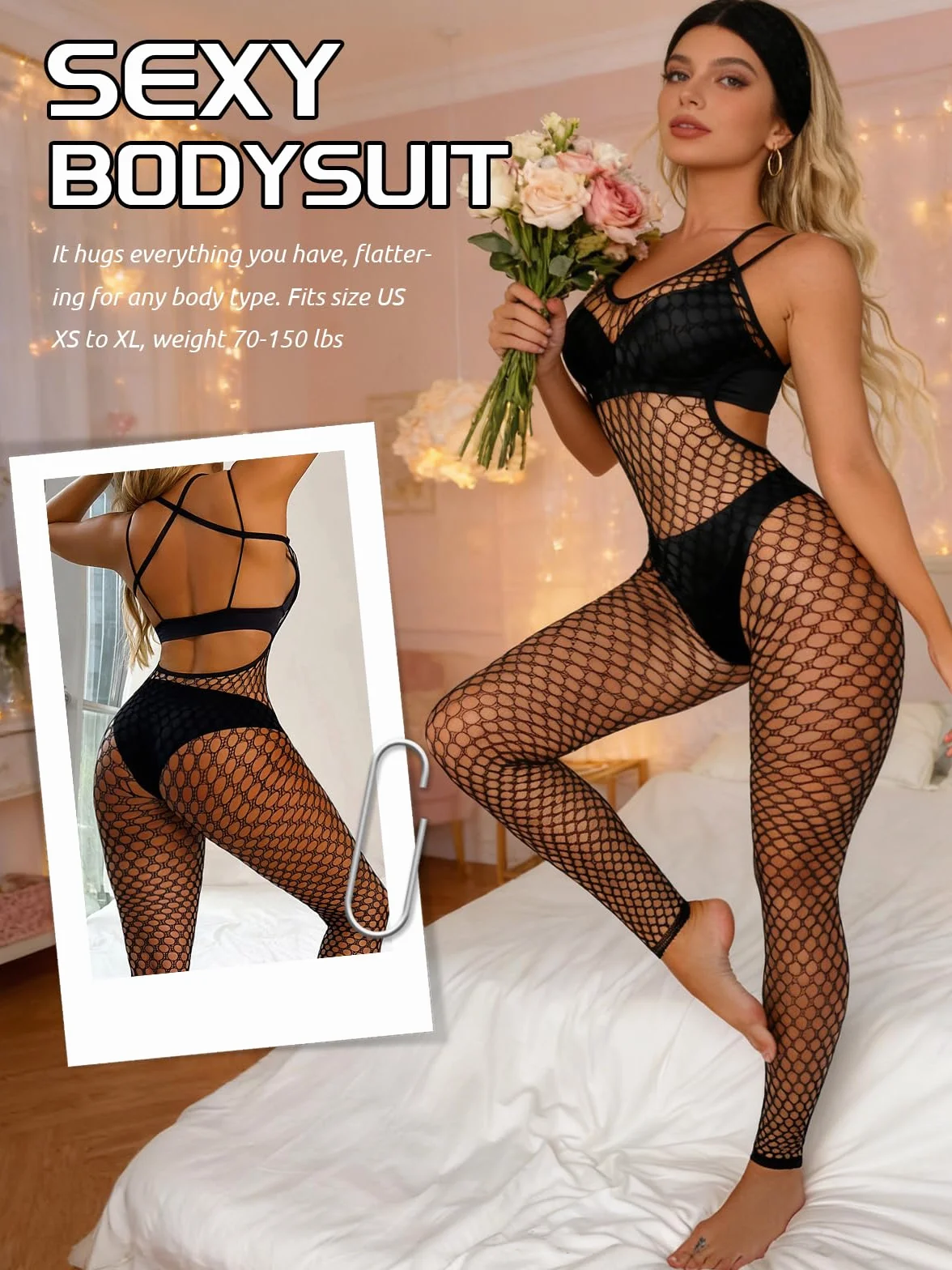 Buitifo Damskie seksowne body rajstopy kabaretki bodycon kombinezon bielizna