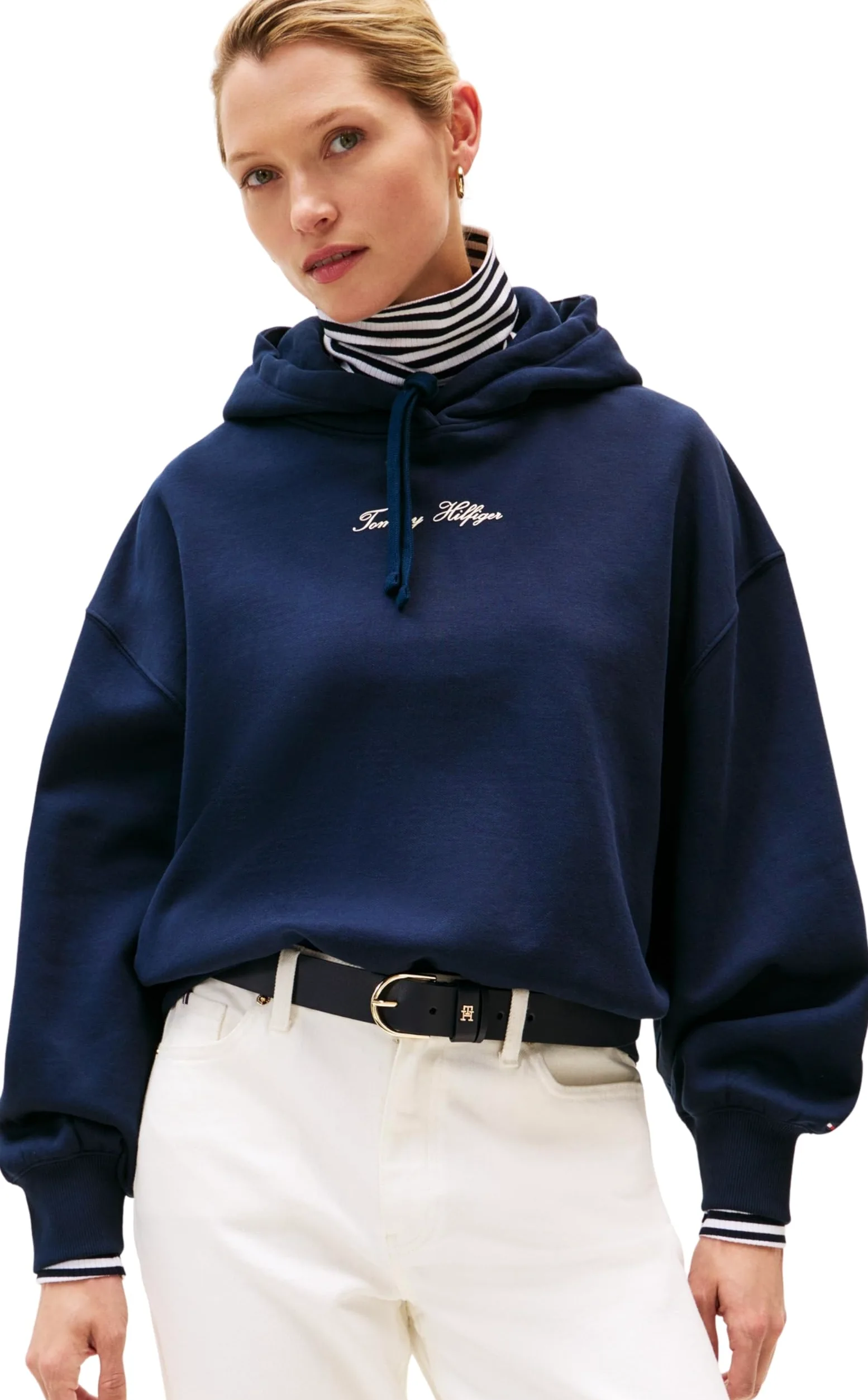 Tommy Hilfiger Bluza z kapturem Kobiety Classic Script Fleece Hoodie Ww0ww47459