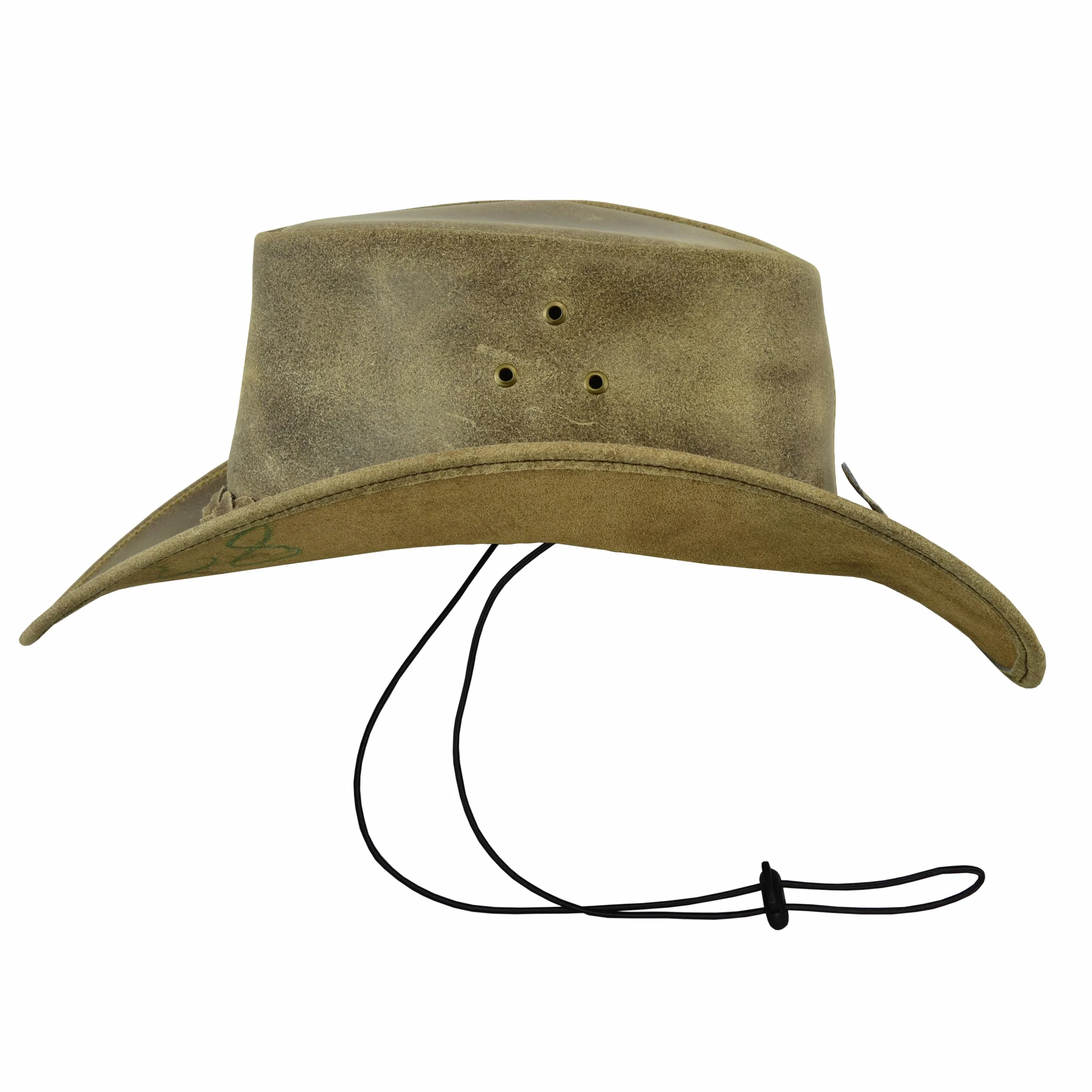 Kapelusz kowbojski Leatherick ze skóry bydlęcej zamszowej w stylu australijskim Western Outback