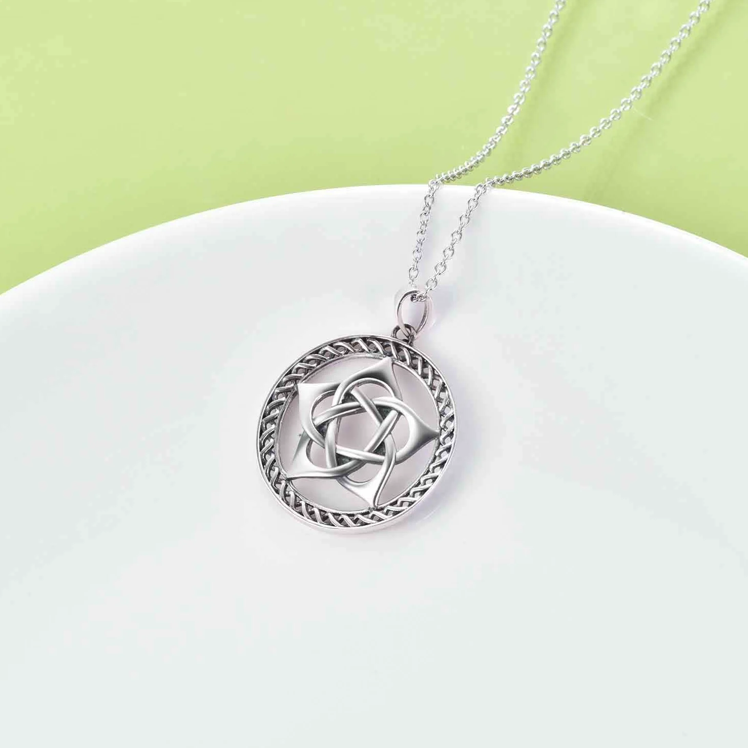 YAFEINI Pentacle naszyjnik srebro Pentagram Pentagram wisiorek naszyjnik wikańska biżuteria dla kobiet mężczyzn prezenty e Srebro, cod. PYX3253