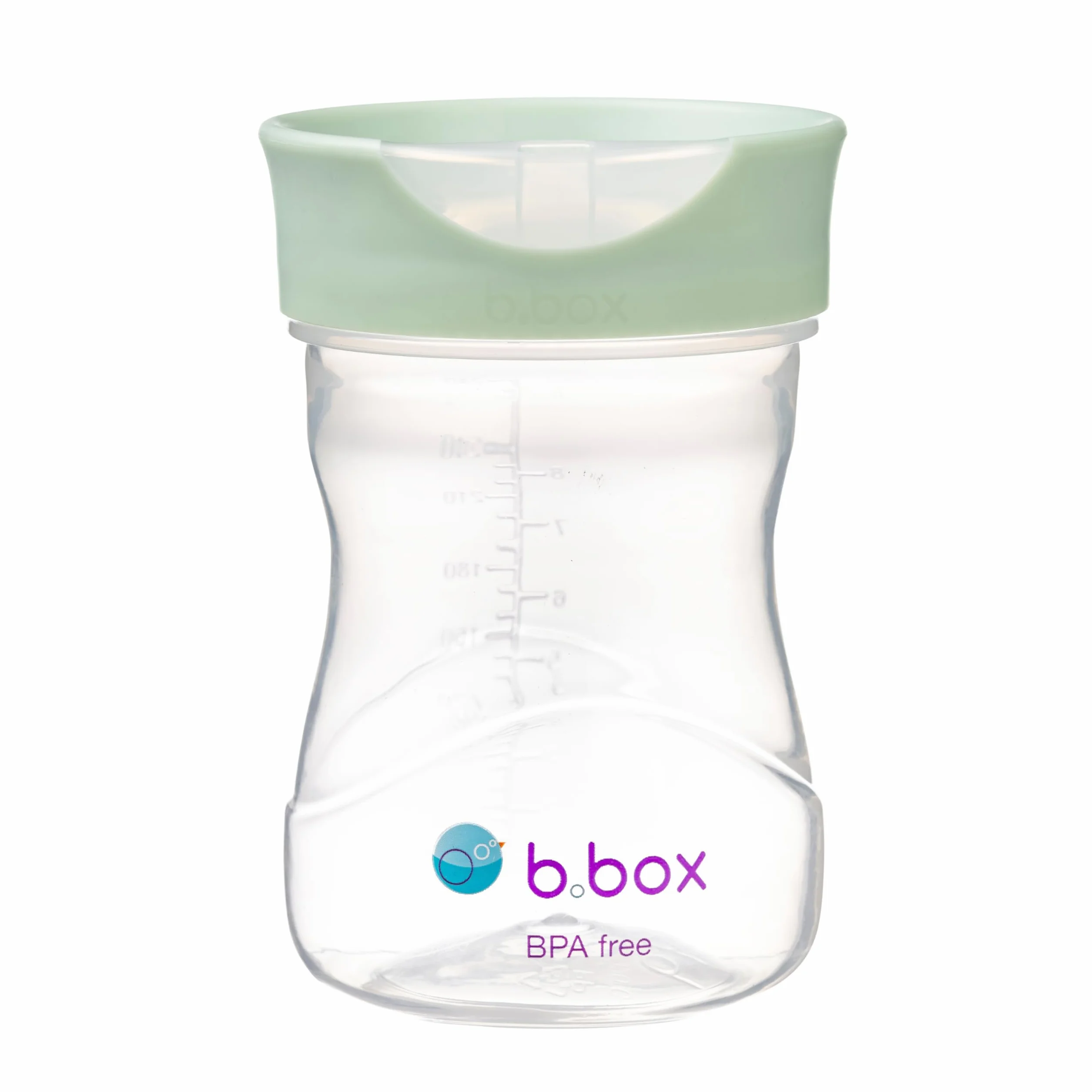 b.box Kubek do nauki picia, otwór Free-Flow, przejście od kubka z dziobem do kubka dla dzieci – nie zawiera BPA, do mycia w zmywarce, od 12 m, 240 ml (szałwia)