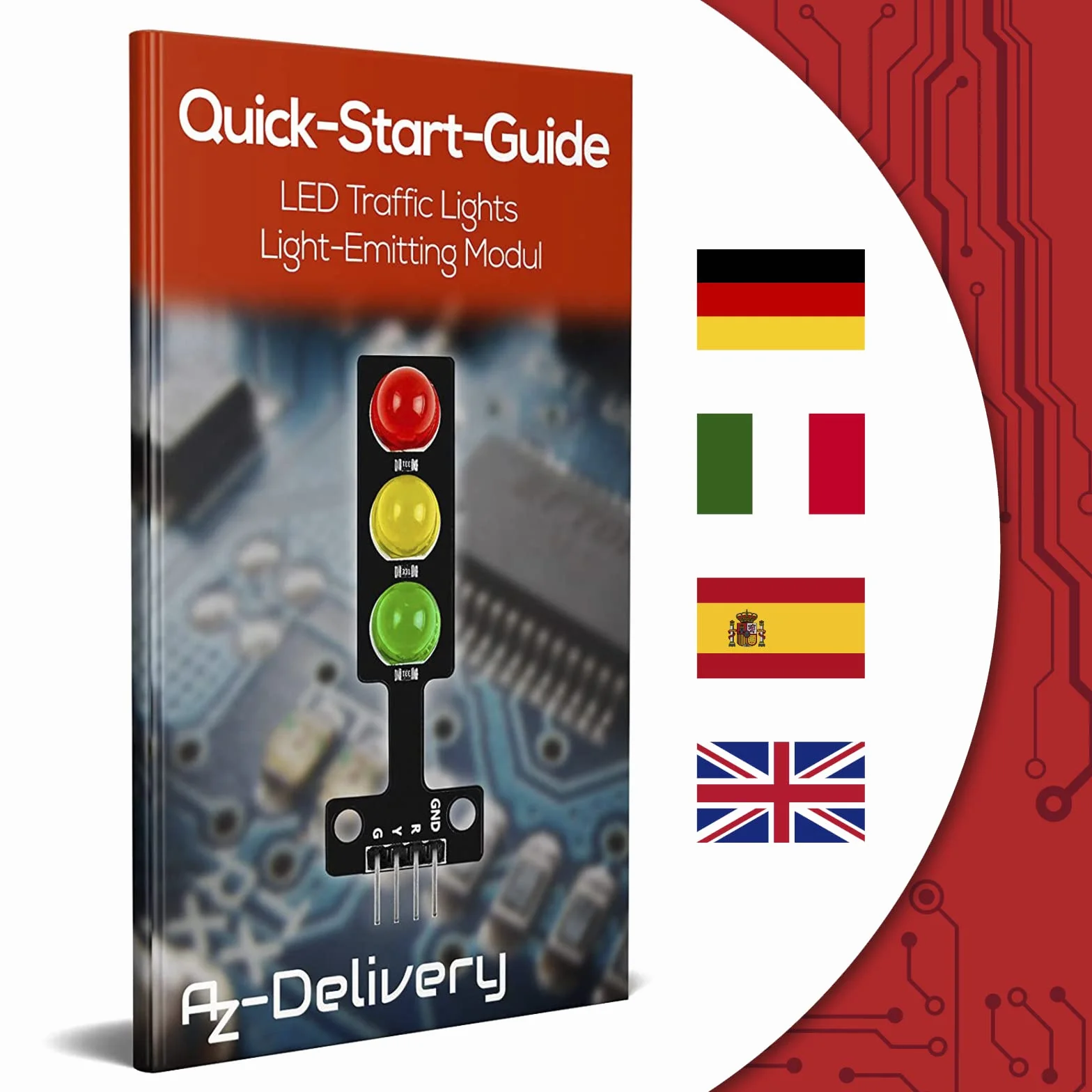 AZDelivery 5 x Moduł sygnalizacji świetlnej LED Kreatywny mini sygnalizator świetlny DIY 3.3-5V 8mm kompatybilny z Arduino tym e-book!