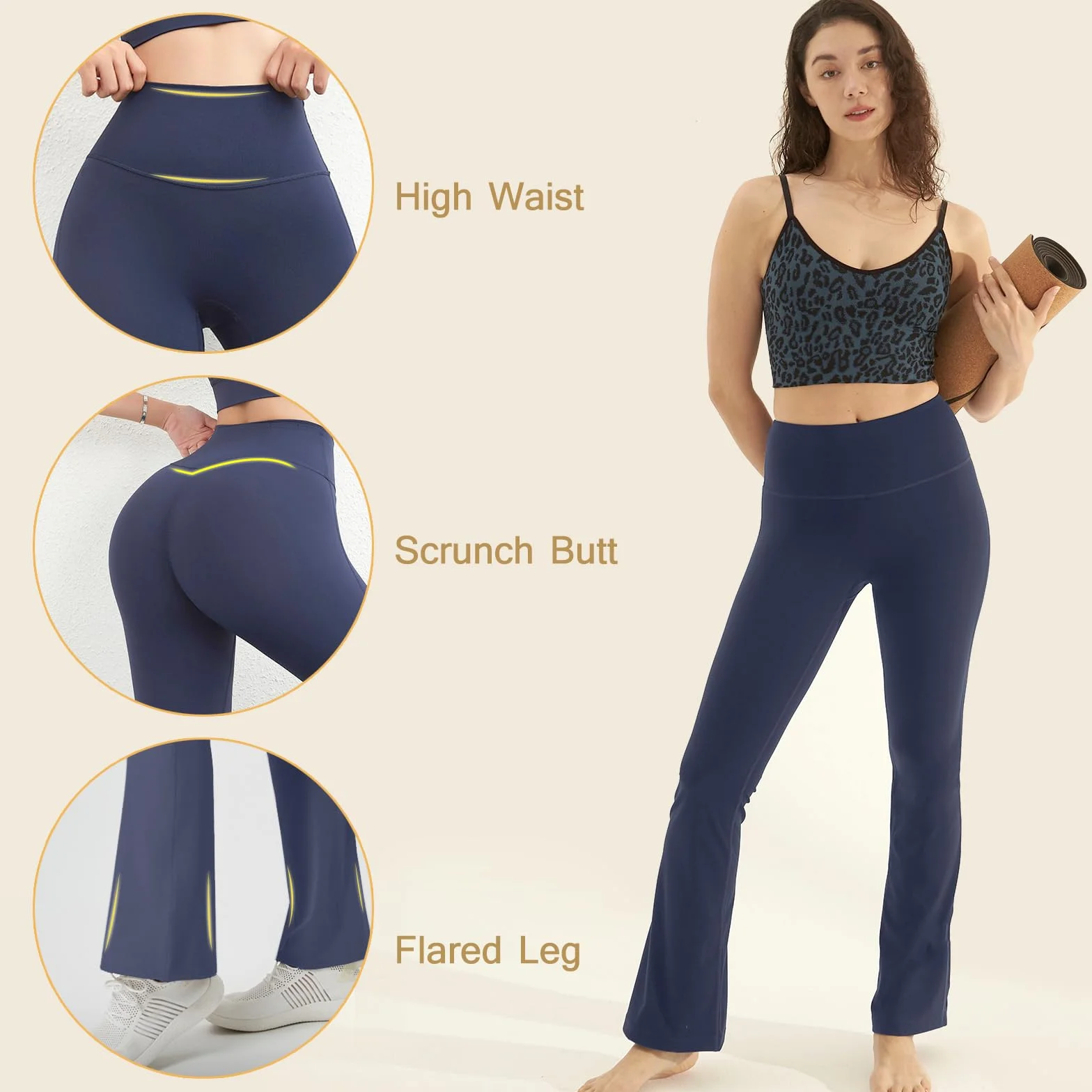 Damskie legginsy sportowe Push Up z wysokim stanem do jogi siłownia fitness
