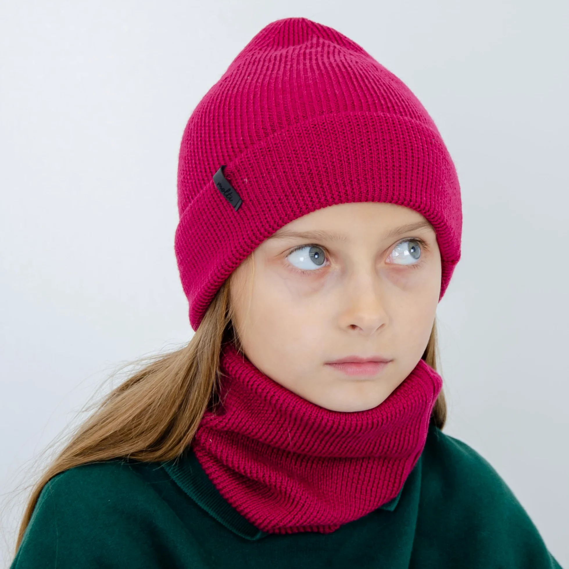 molti Dziecięca czapka beanie i komin – wełna z merynosów, czapka z dzianiny i szal typu loop dla chłopców i dziewczynek, ciepła i oddychająca, wiosna i jesień, w 5 kolorach