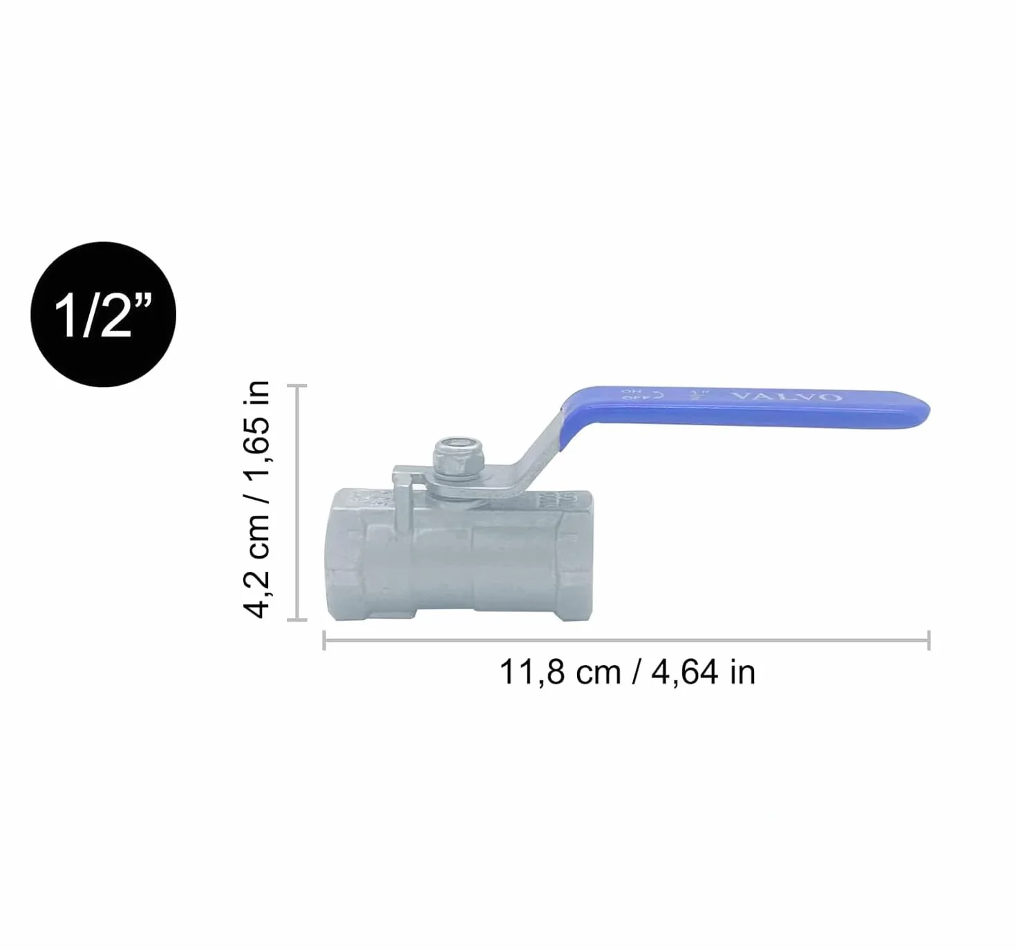 Zawór kulowy, gwint wewnętrzny, 1/2" mini zawór kulowy ze stali nierdzewnej 304 z uchwytem dźwigniowym, zawór kulowy, ręczny zawór odcinający, 1 sztuka