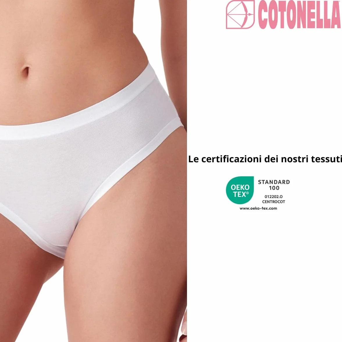 Cotonella Damskie figi Midi z bardzo wygodnymi krawędziami, bielastyczna bawełna, białe, czarne i kolorowe wzory, rozmiary 2/S - 6/XXL, 3 sztuki w opakowaniu