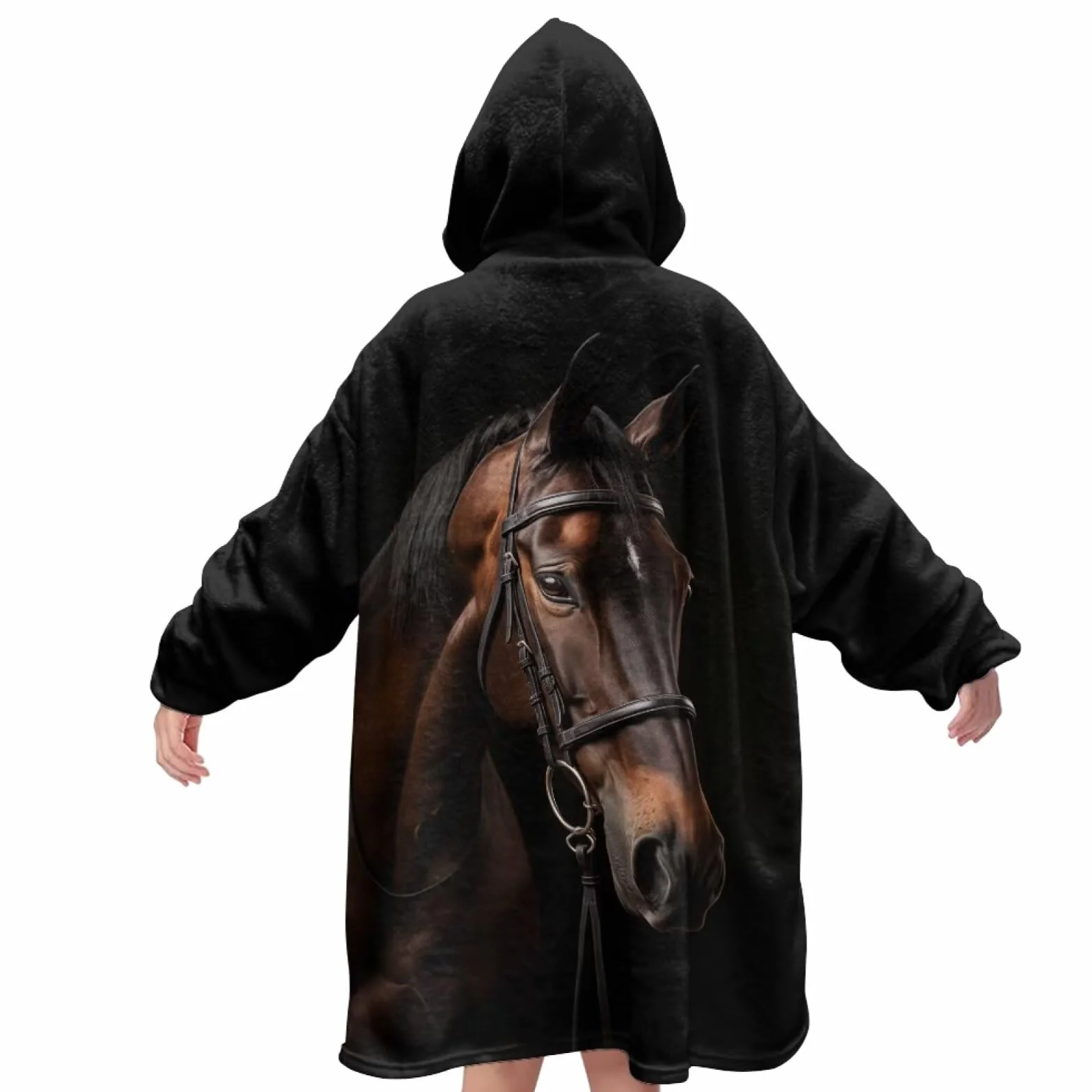 chaqlin Dziecięcy koc z kapturem długi koc do noszenia bluza z kapturem oversize sweter z kapturem dla chłopców dziewcząt z dużą kieszenią