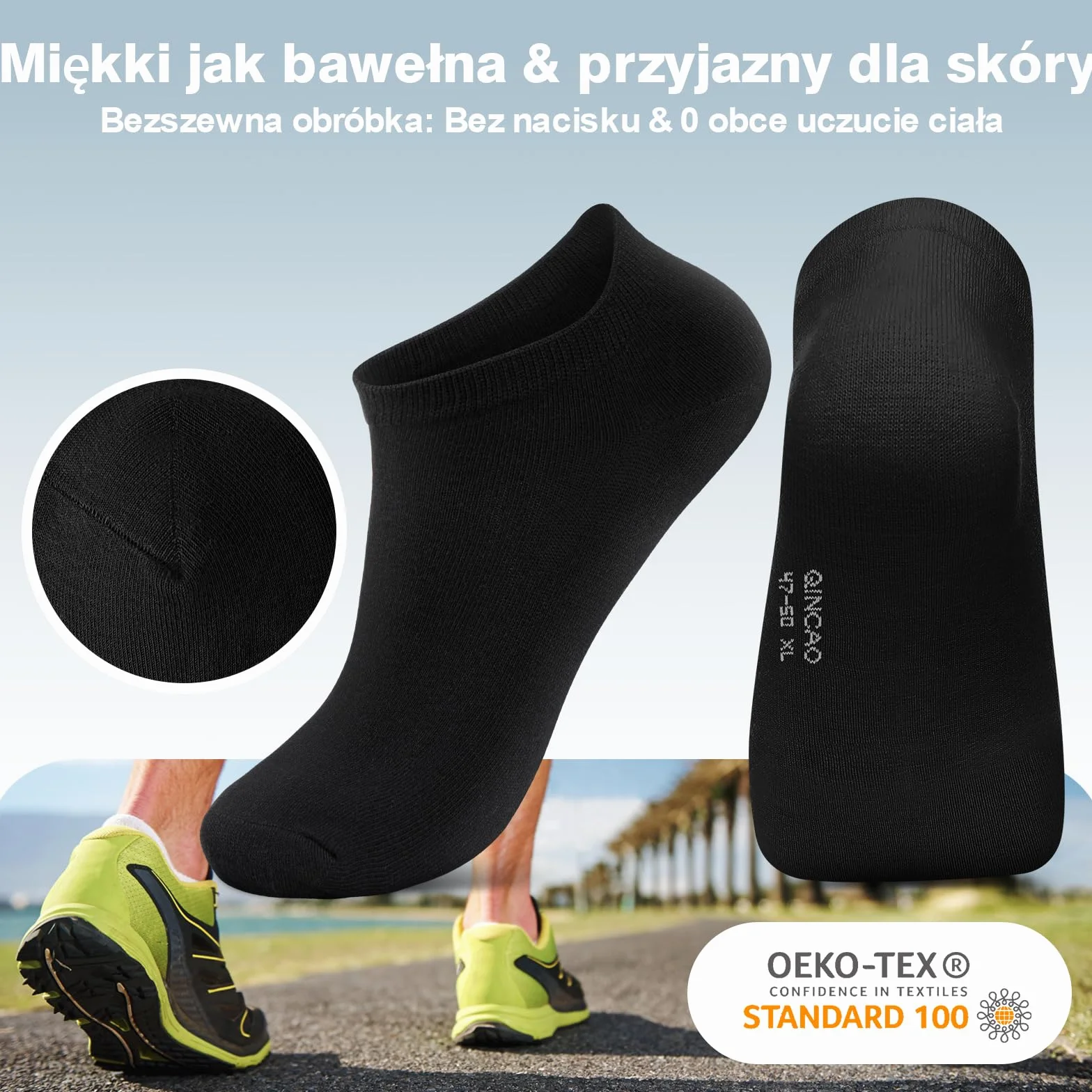 Skarpety bawełniane krótkie do trampek 6/10 par mężczyźni kobiety