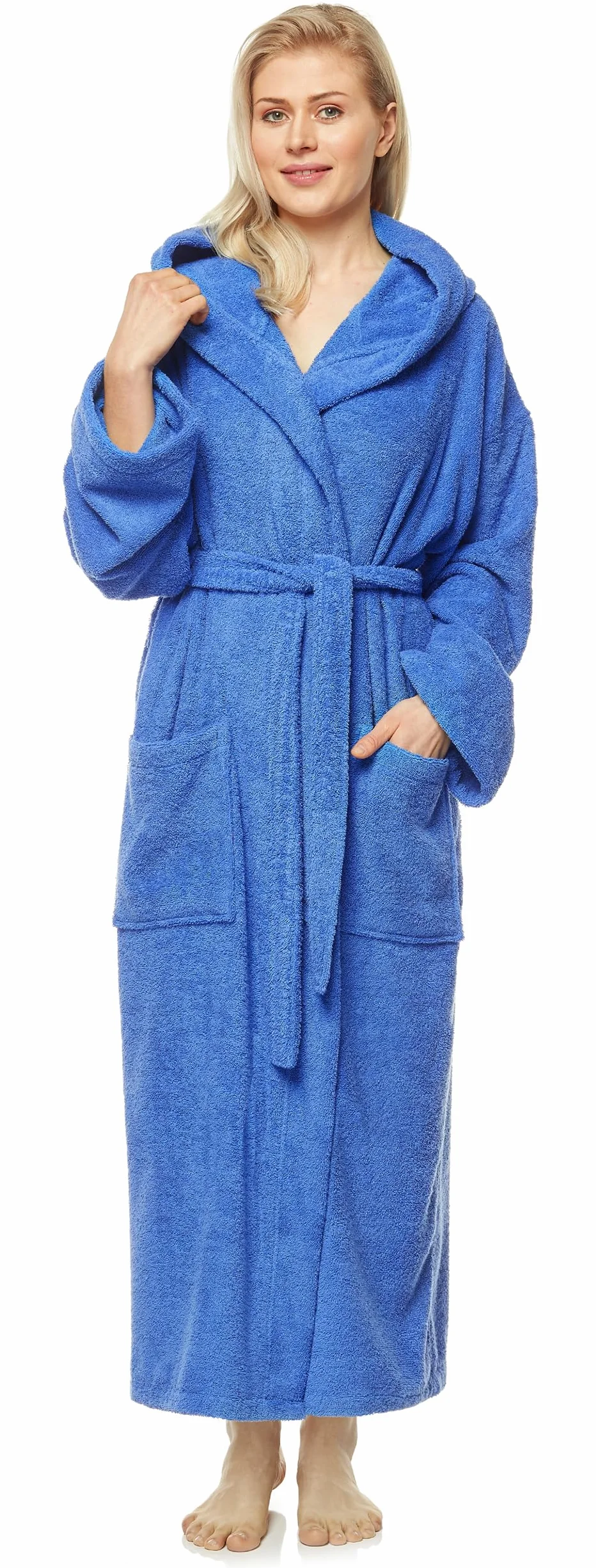 Damski szlafrok z Kapturem | długość do łydek albo kostek | frotte z 100% bawełny | Z certyfikatem OEKO-TEX®