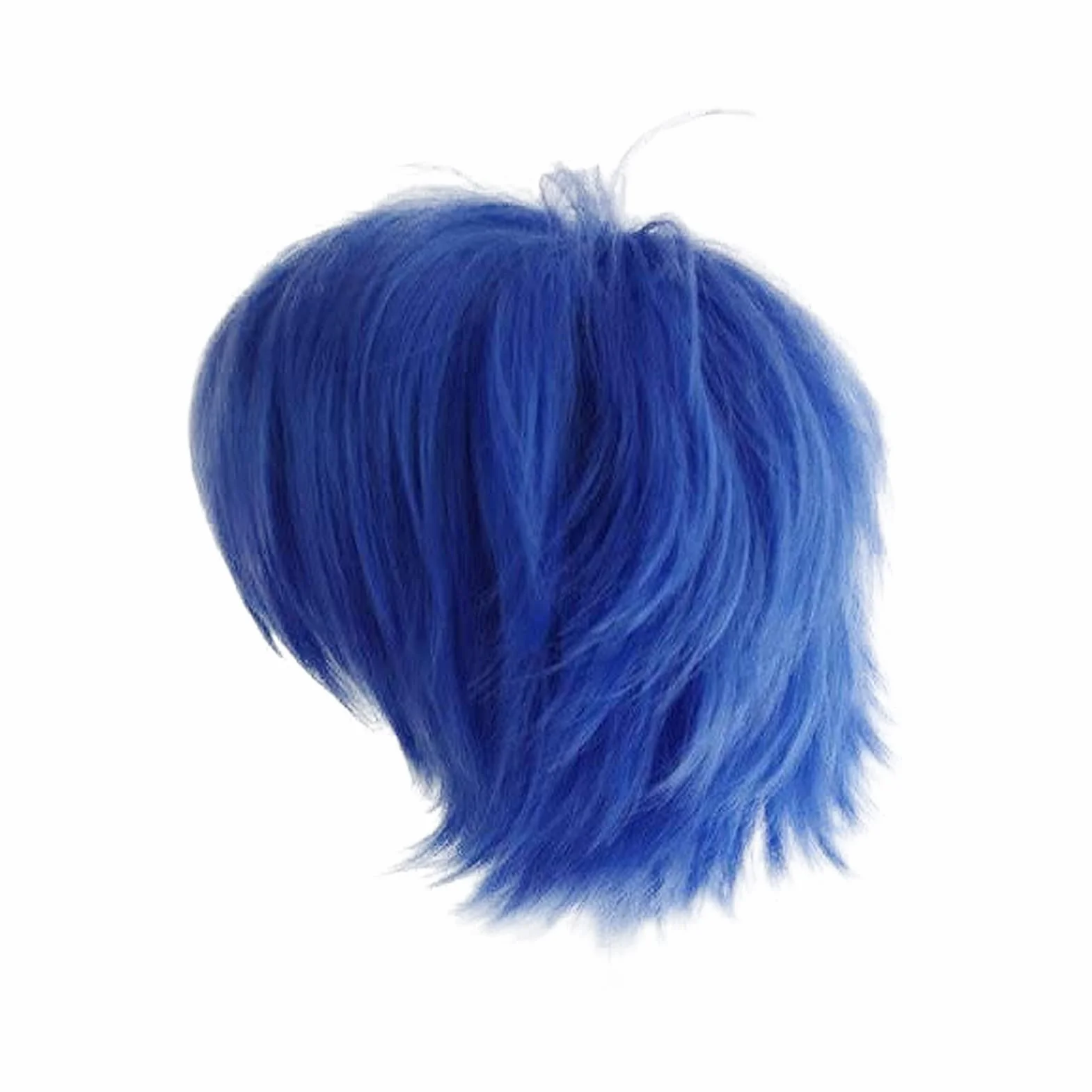 Krótka niebieska peruka, peruka cosplay, unisex, anime, cosplay, peruki dla kobiet/mężczyzn, prosta, puszysta, kostium, impreza tematyczna, fantazyjne przebranie, peruki, Halloween, peruka