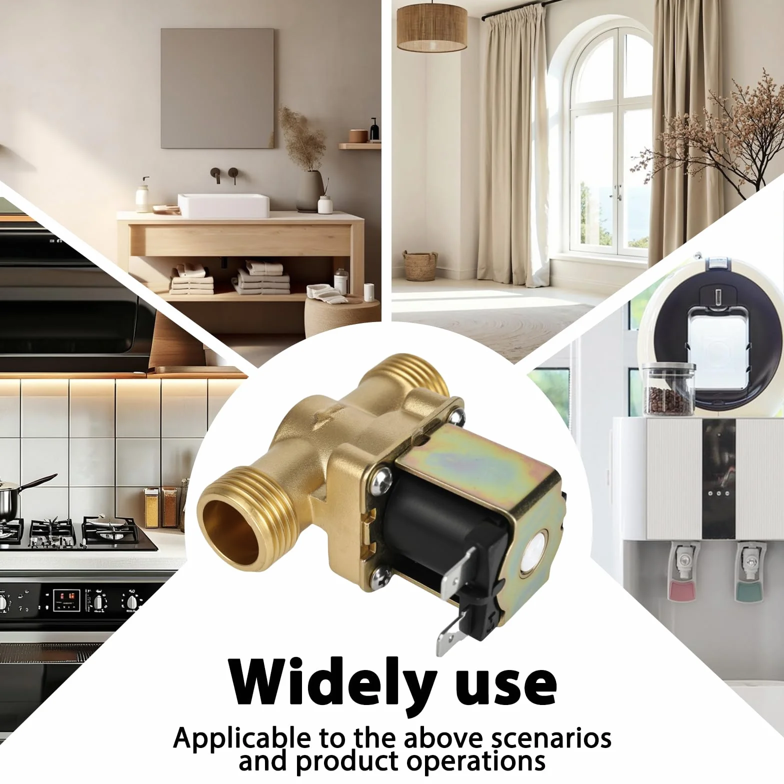 Mosiężny zawór magnetyczny, G1/2 AC 220 V, zawór elektromagnetyczny na wlot wody, 2-drożny wlot wody, normalnie zamknięty magnes zawór do sterowania wodą