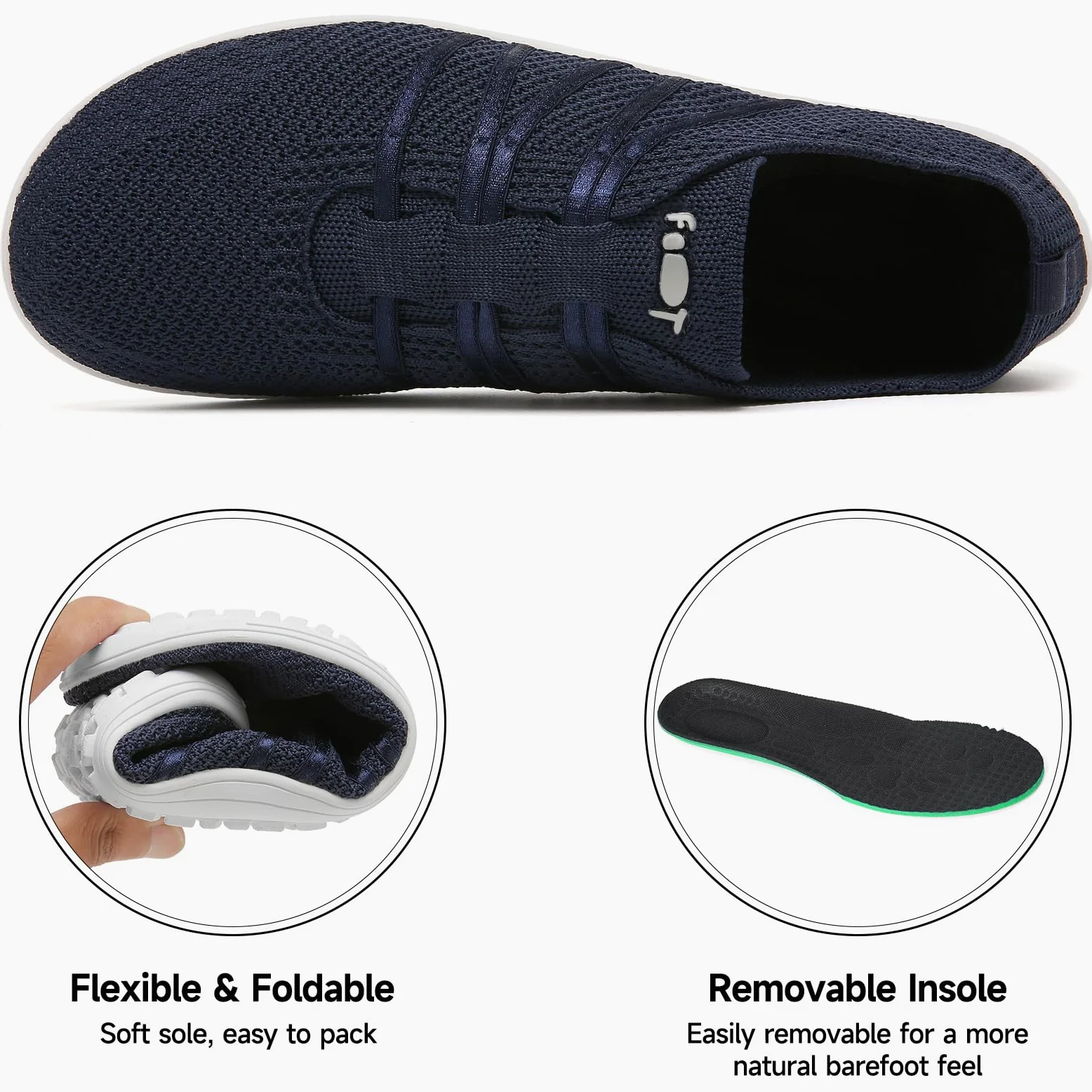 Wizshoe Buty Boso Damskie i Męskie, Wygodne Slip-On Sneakers, Oddychające Buty Fitness z Podeszwą Zero-Drop