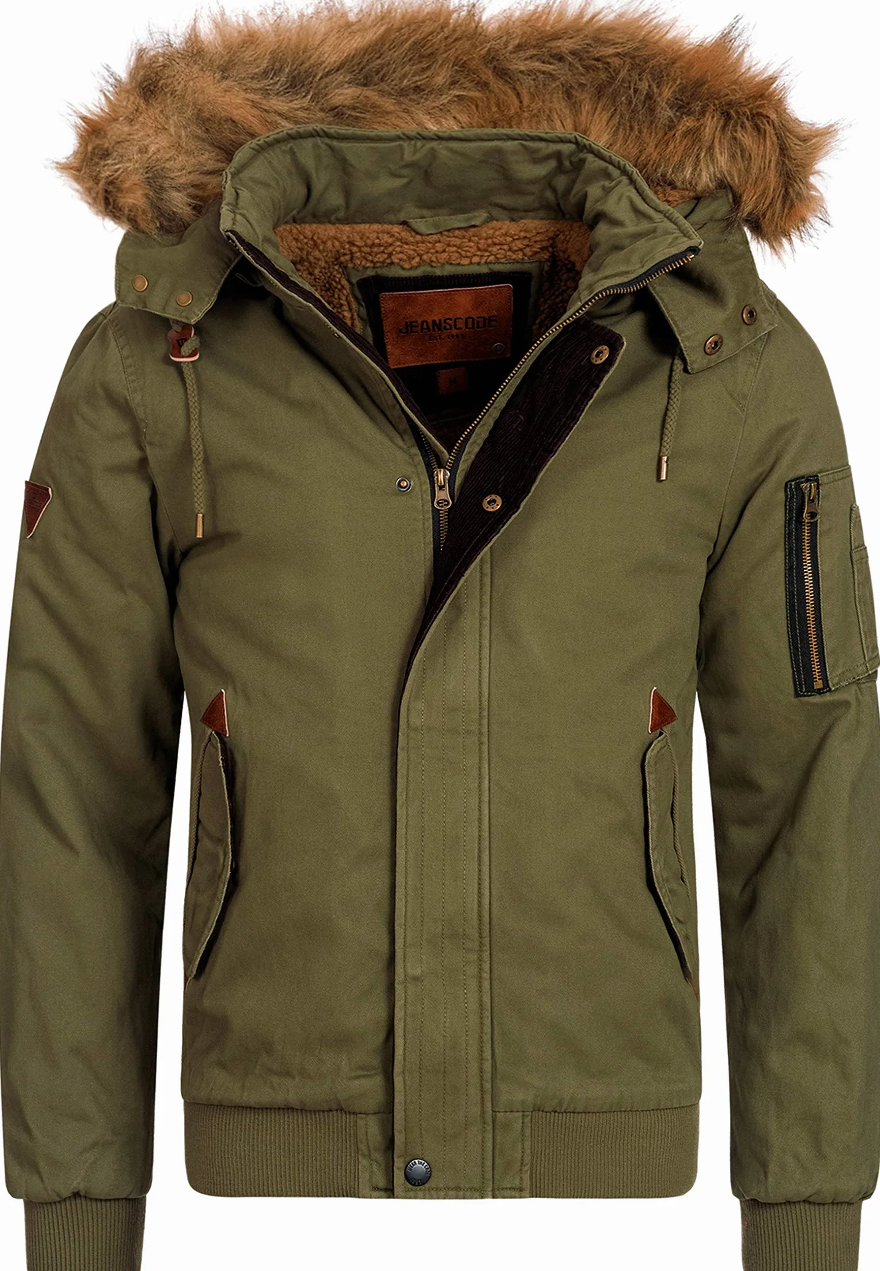 Indicode Pennington męska kurtka zimowa z bawełny | parka zimowa męska parka parka, wojsko, L