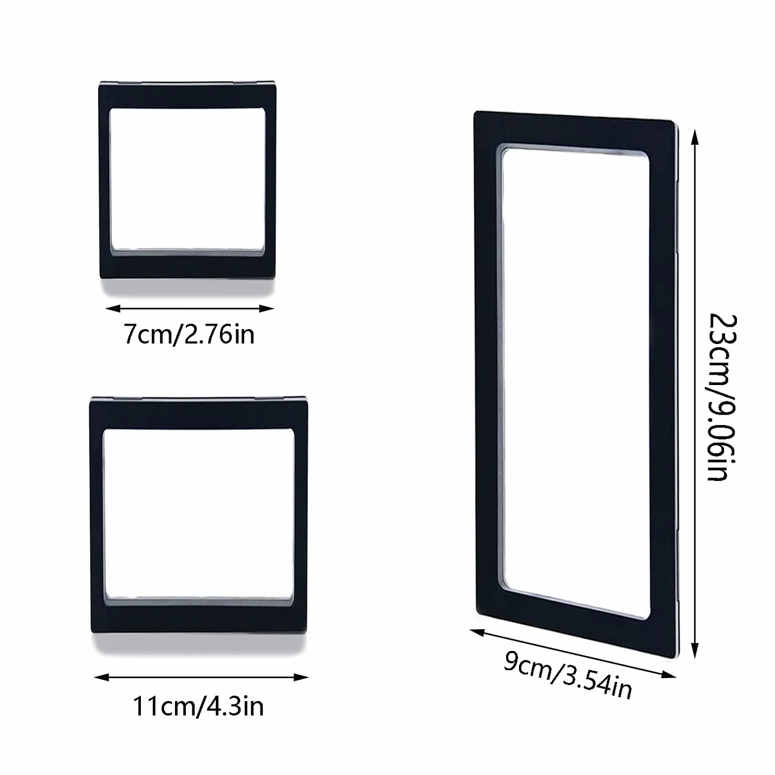 Pływające witryny 3D organizer na biżuterię 6 sztuk czarny