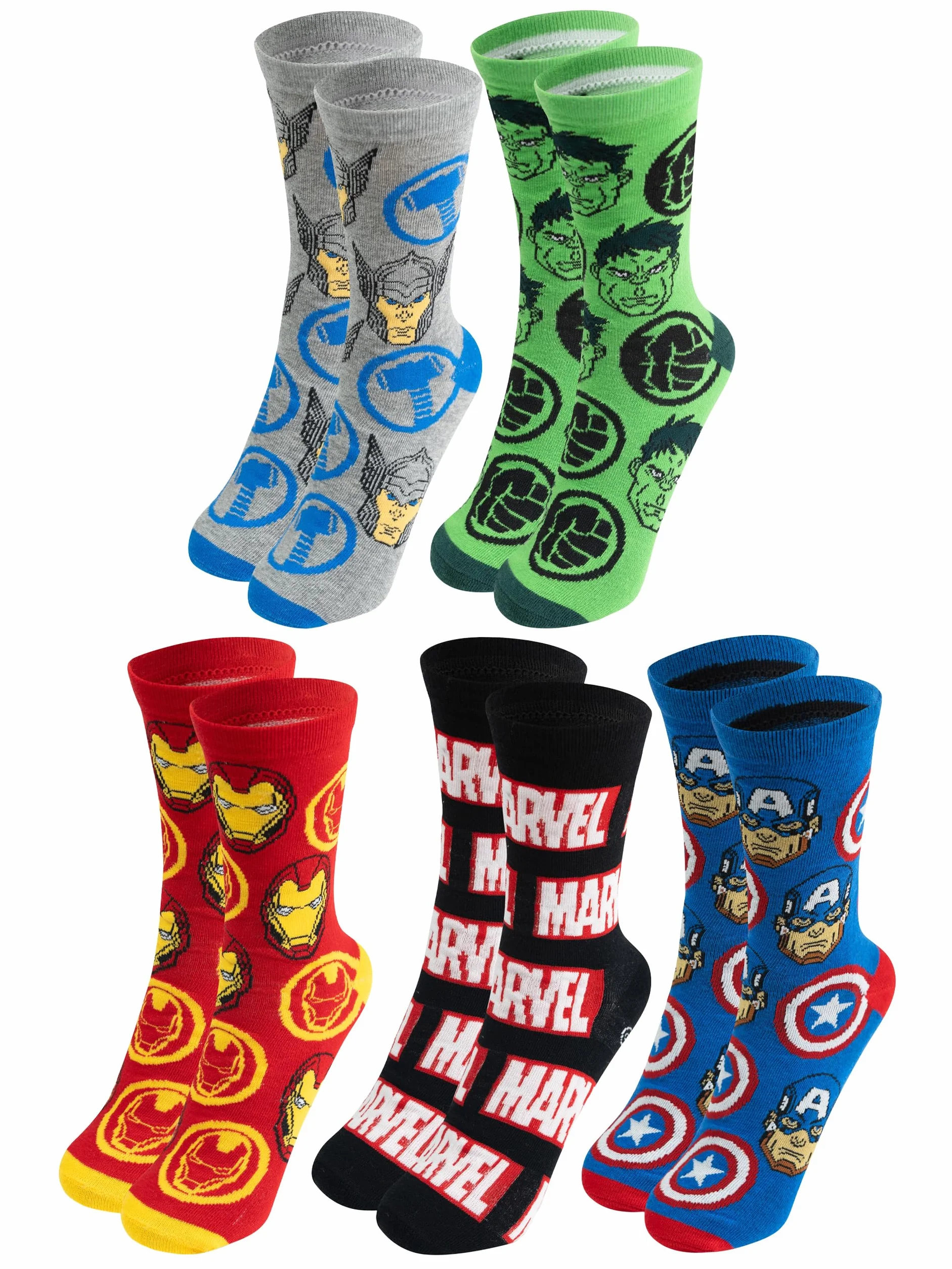 United Labels 5 par skarpet Marvel dla mężczyzn, kolorowe, 40-45, skarpety męskie superbohaterowie, skarpety męskie