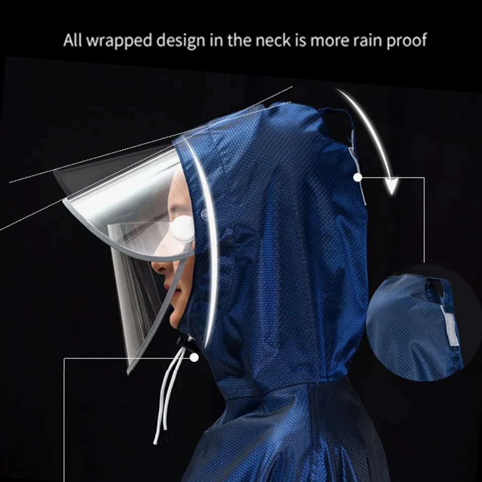 Poncho dla dorosłych unisex Wodoodporne ponczo przeciwdeszczowe Rower na zewnątrz Ebike Motocykl skuter Kurtka rowerowa Płaszcz przeciwdeszczowy Peleryna z kapturem (czerwony 2 5XL)