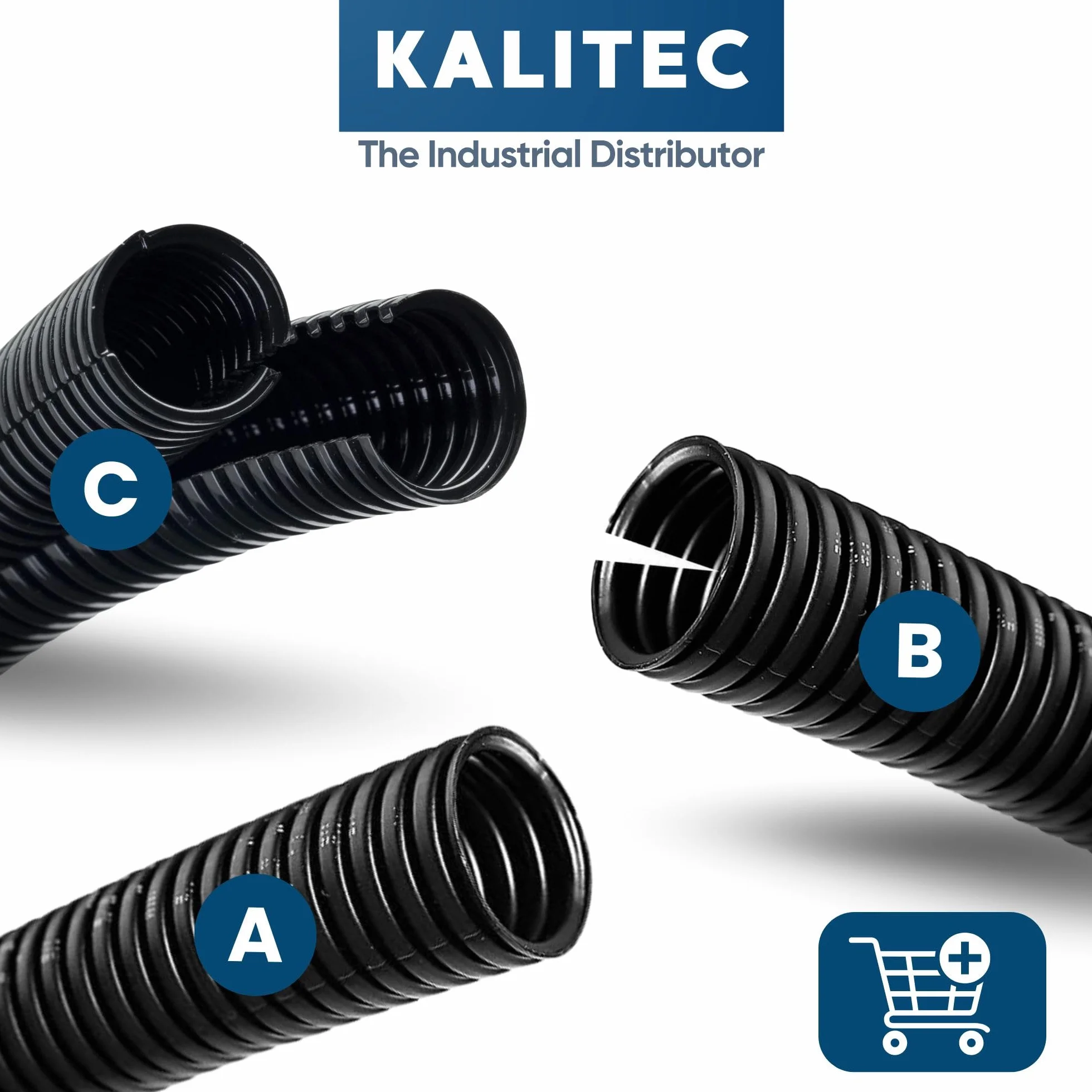 Kalitec rura falista z rowkiem NW 12, 10 m, wąż falisty otwarty, rura chroniąca przed kunami, pusta rurka, ochrona kabla AD 15,6 mm, ID 12,0 mm