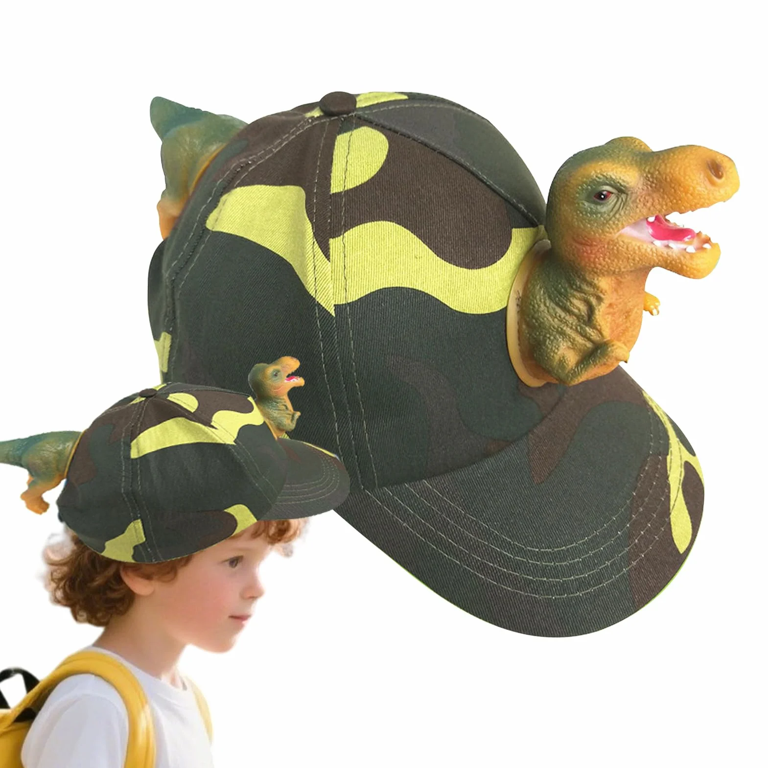 Czapka z daszkiem, urocza czapka dinozaura, modne nakrycia g?owy dla ch?opców, swobodna regulowana czapka z daszkiem wycieczki szkolne, przebieranki Halloween, dni pla?y, pikniki rodzinne