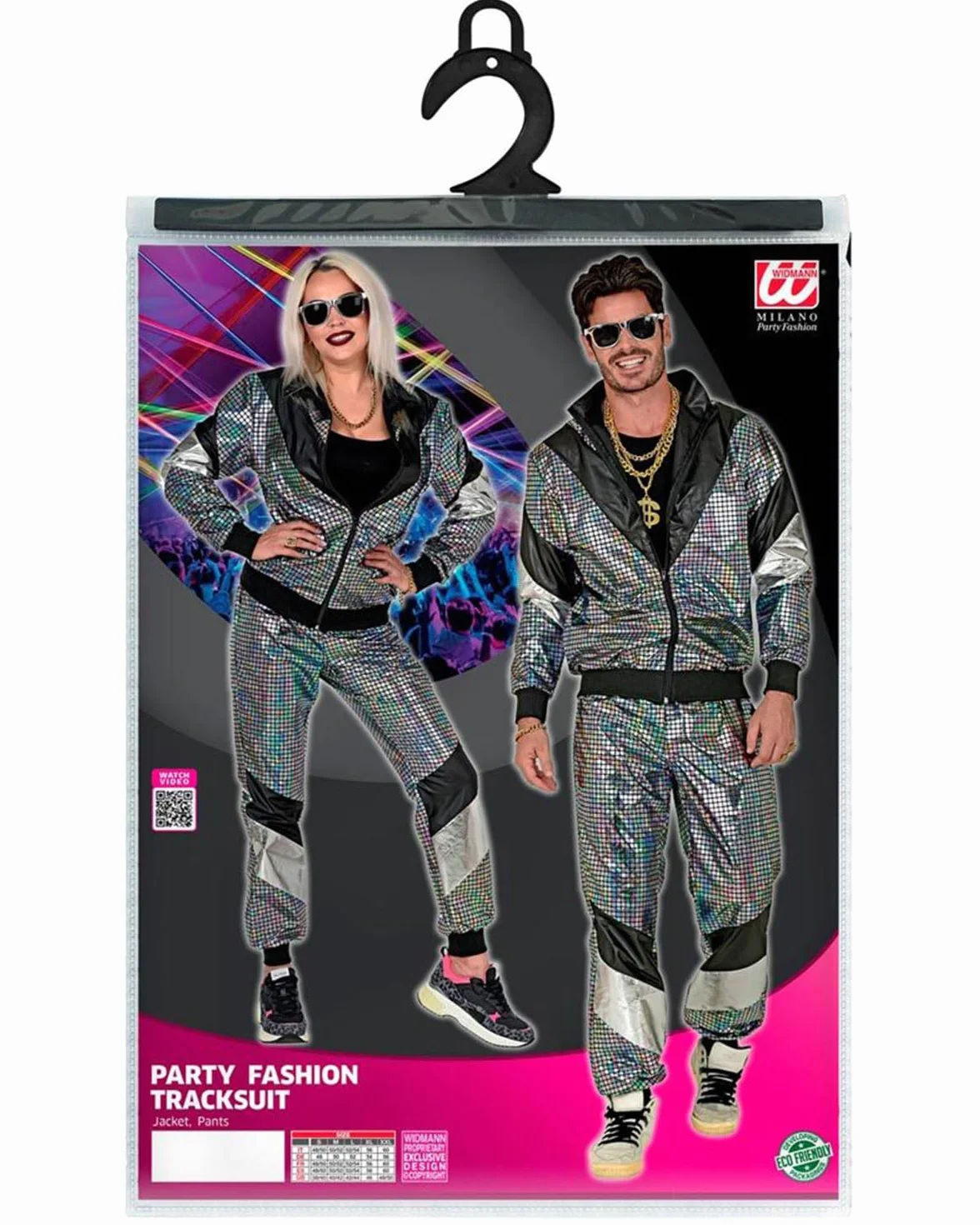 WIDMANN MILANO kostiumowy dres treningowy styl disco strój z lat 80. na karnawał