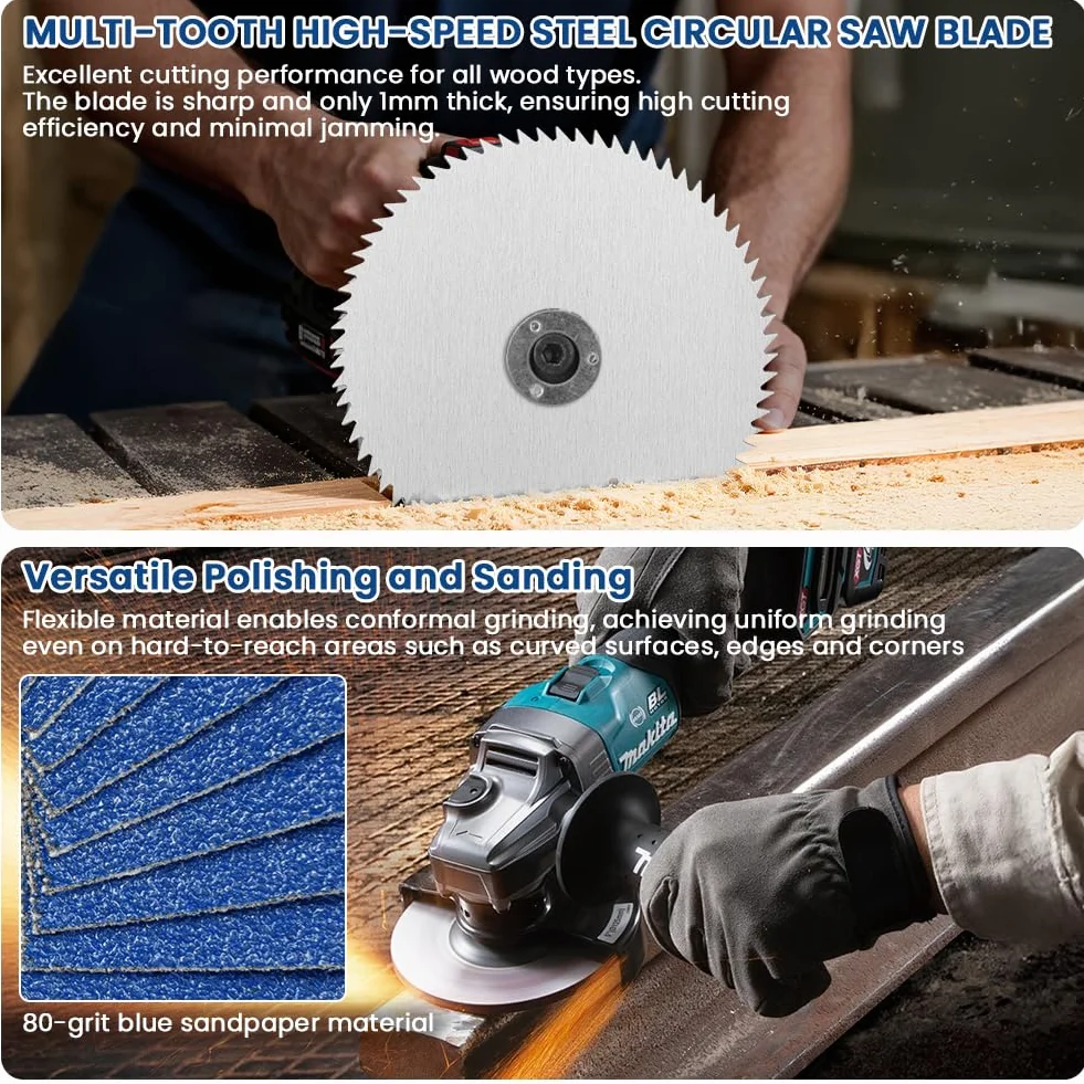 Tarcze tnące 76 mm, 5 szt. tarcz szlifierki kątowej, tarcza tnąca do szlifierki kątowej 10 mm, zestawy ostrzy do szlifowania metalu, kamienia, drewna, tworzywa sztucznego