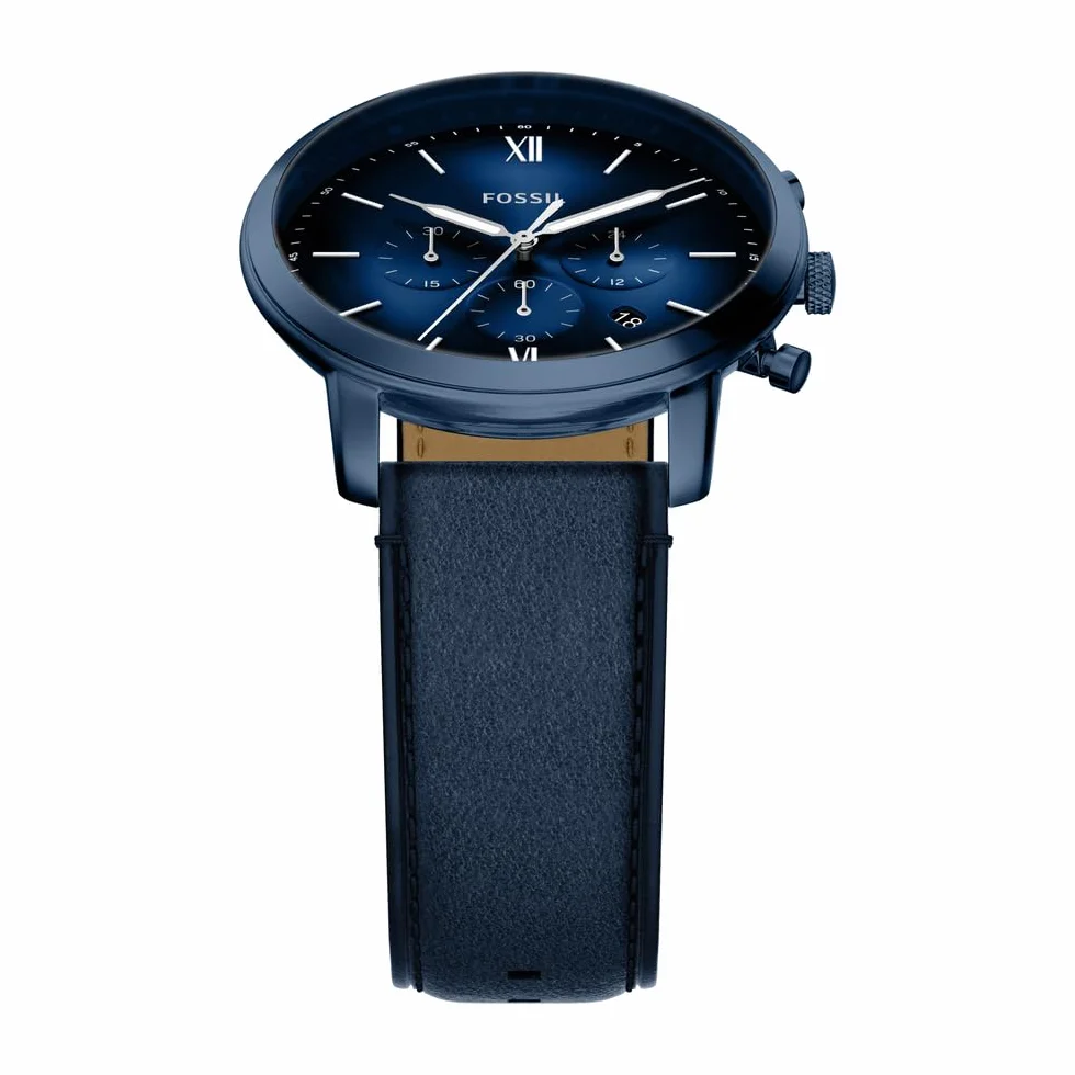 Fossil Neutra FS6168 męski zegarek ze stali nierdzewnej 44 mm, niebieski