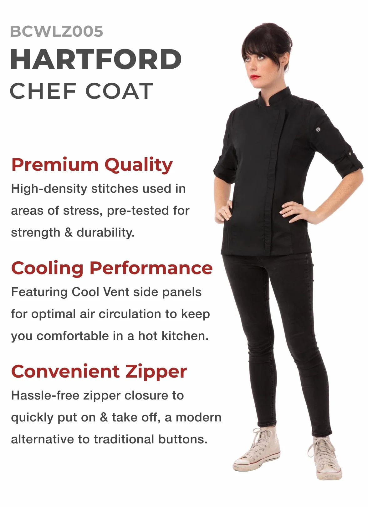 Chef Works Hartford Chef Płaszcz Kobiety Coat