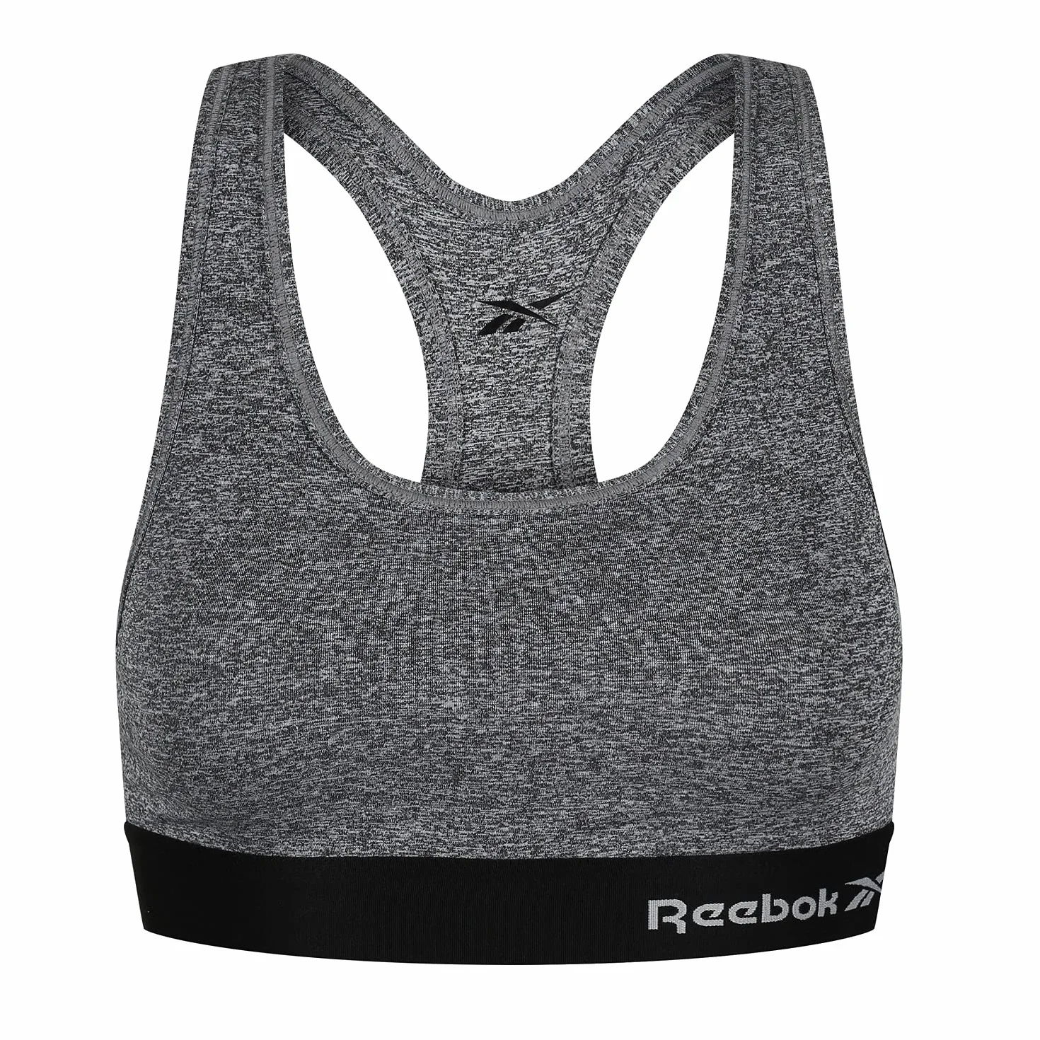 Reebok Damski biustonosz sportowy | Wspierający, wygodny wyściełany biustonosz sportowy | bez fiszbin, niski wpływ i oddychające biustonosze sportowe | damska odzież sportowa, Szary melanżowy, S