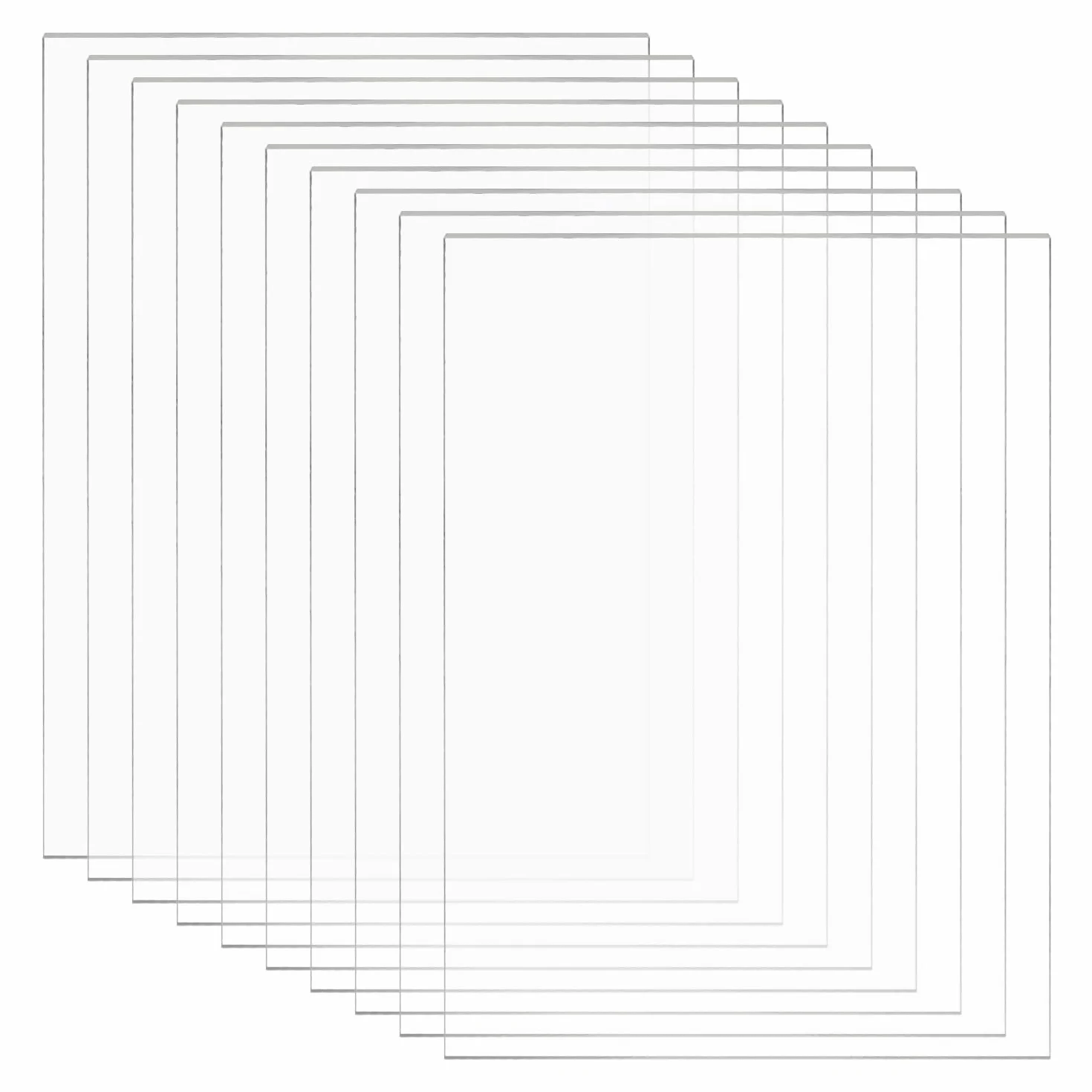 QWORK® 10 szt. przezroczystych arkuszy akrylowych, 10 x 15 cm, grubość 2 mm, przezroczysty arkusz z tworzywa sztucznego, do projektów DIY, wyświetlaczy