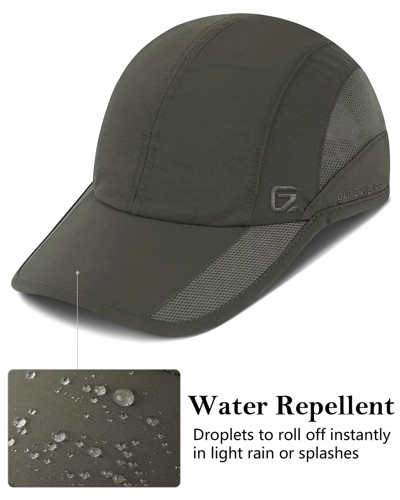 GADIEMKENSD Unstructured Quick Dry Sports Cap Outdoor Sun Protective Unisex