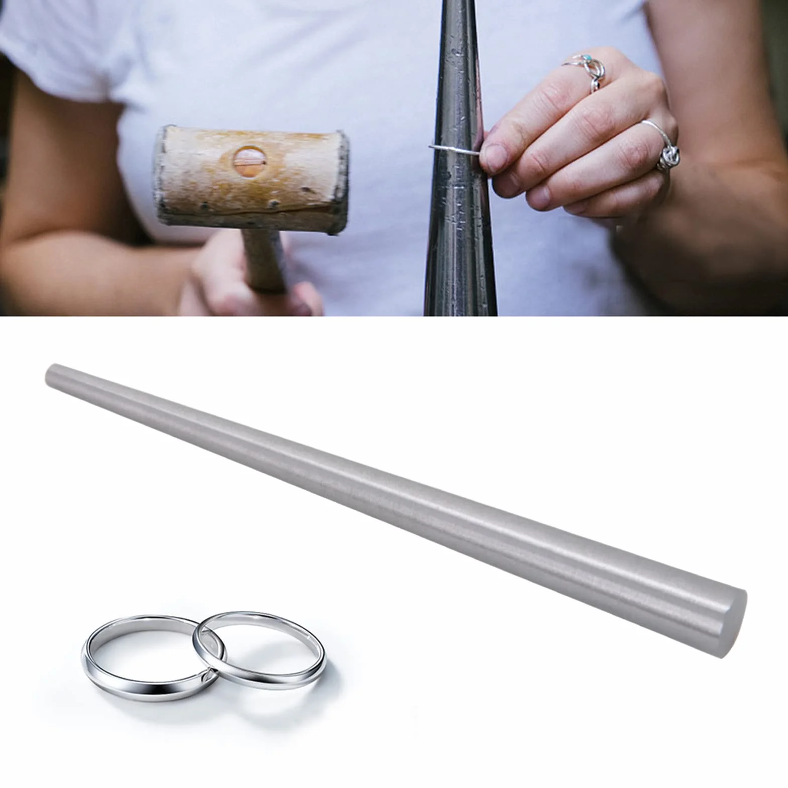 Stalowy trzpień, Stick Mandrel Sizer Narzędzie do Biżuterii Pierścionek Ring Forming (18,5 cm) Okrągły Sizer Stick Uk Prime ze Stali Nierdzewnej Powiatnik